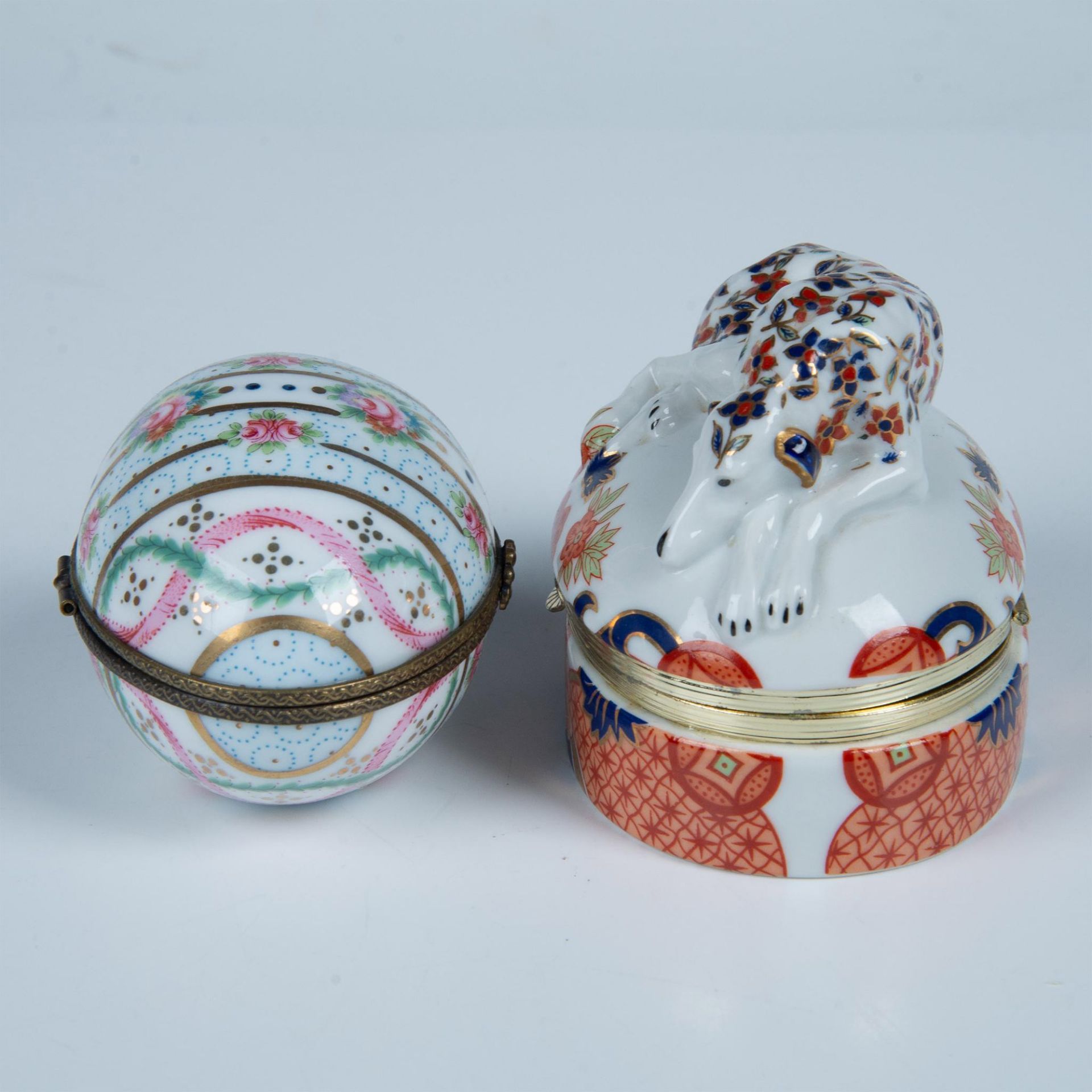 2pc Porcelain Keepsake Boxes, Sadek + Ancienne Fabrique - Image 4 of 6