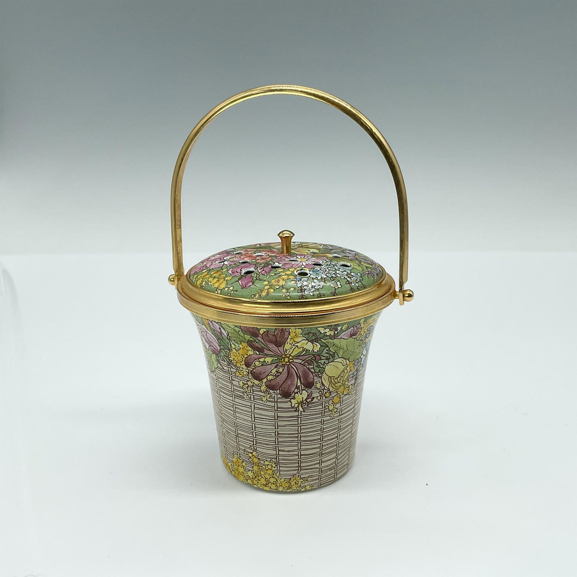 Halcyon Days Enameled Potpourri Basket - Image 2 of 3