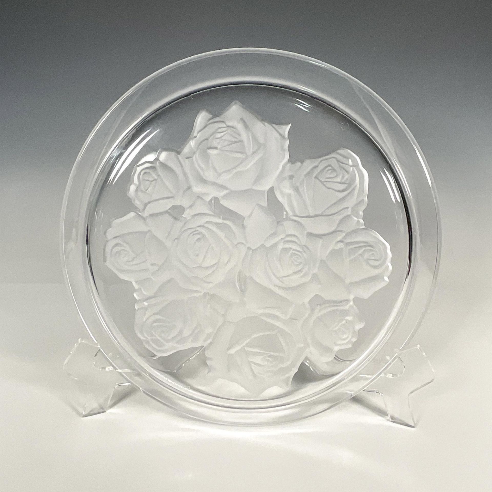 Christian Dior Crystal Centerpiece Bowl, Frosted Roses - Image 2 of 3