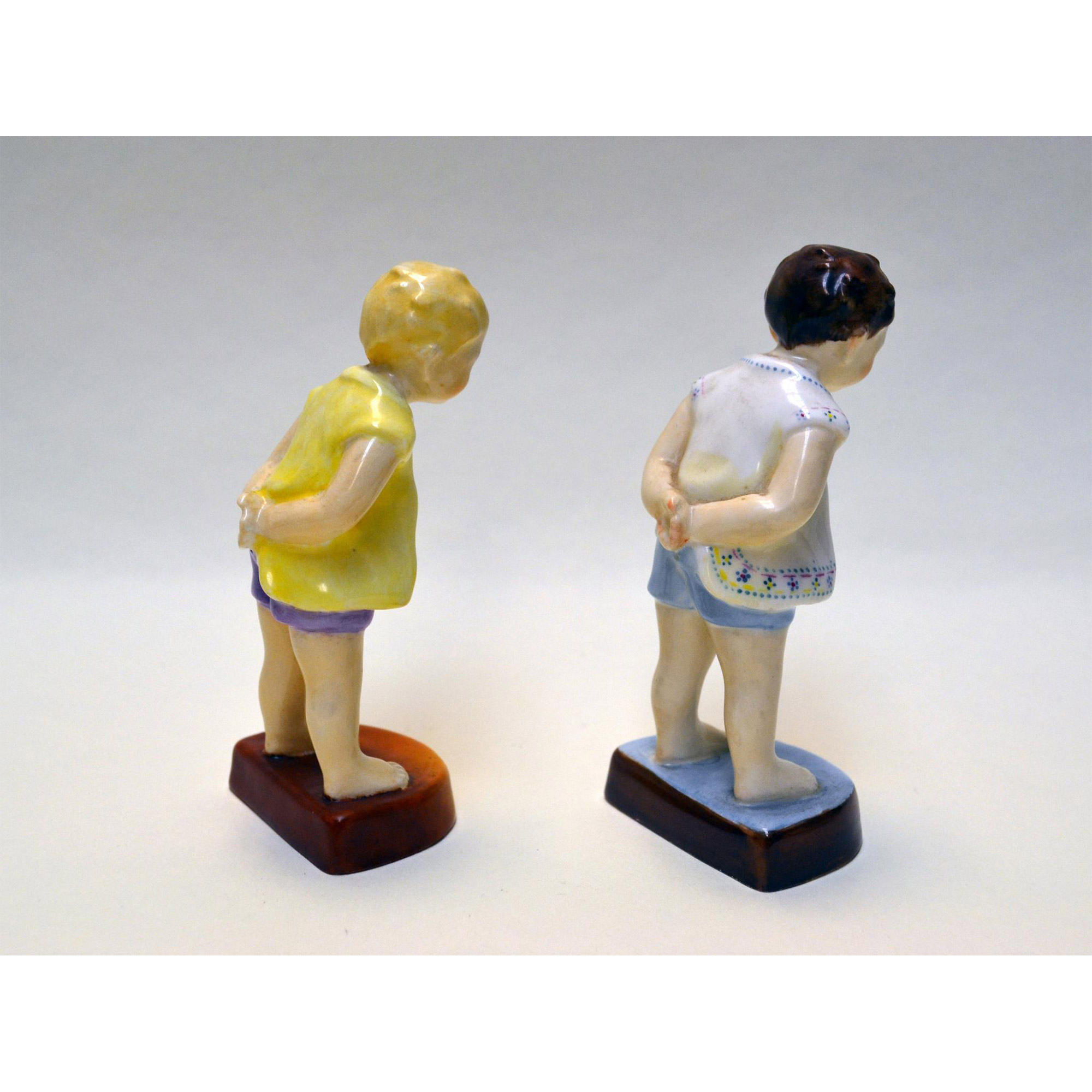 Royal Worcester Porcelain Freda Doughty Tommy Children Figurines, Original Model, Puce Marked, 2913, - Image 3 of 5