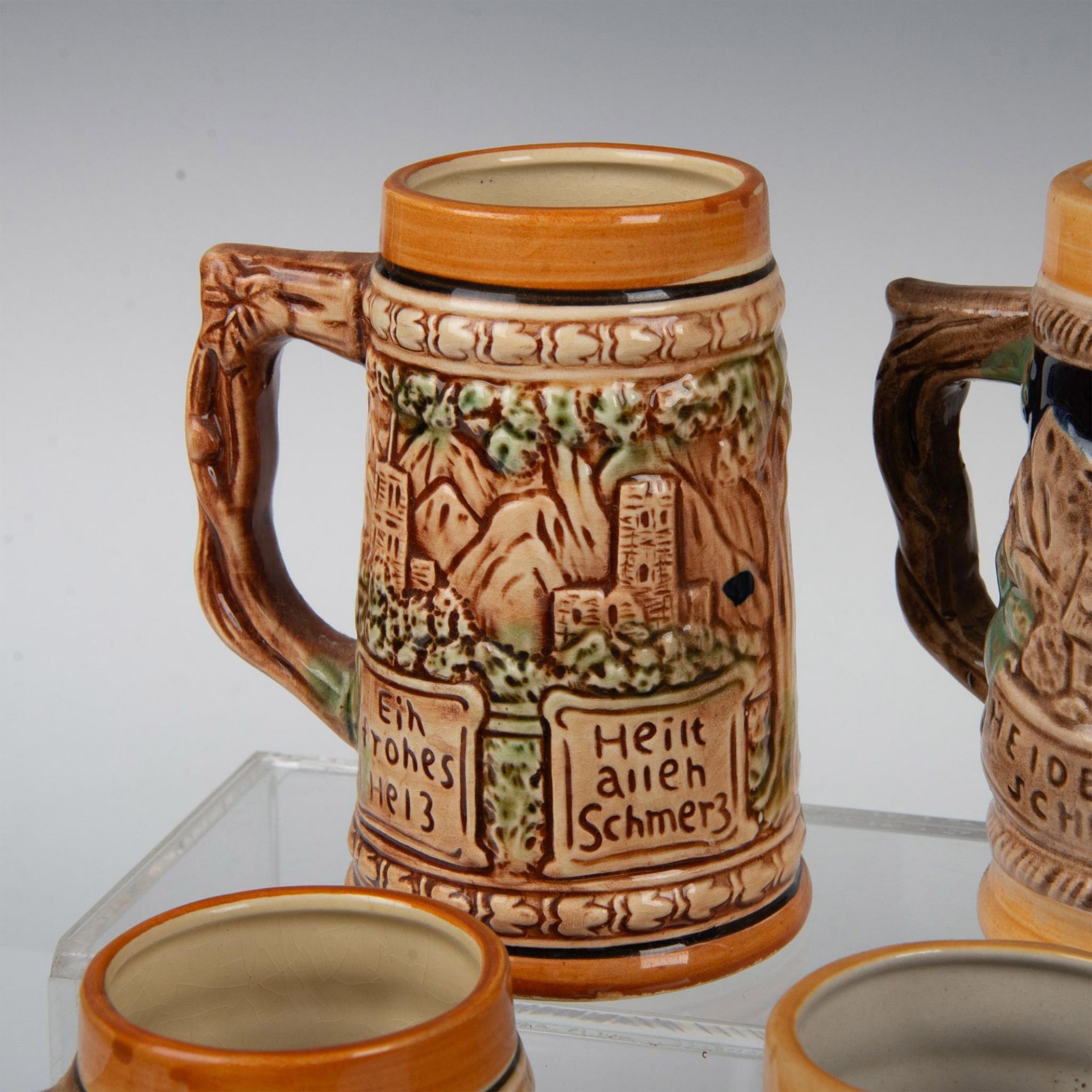 10pc Artmark Japanese German Inspired Beer Steins - Image 5 of 9