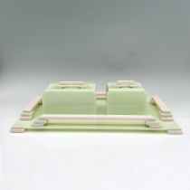 3pc Bakelite Art Deco Vanity Dresser Jewelry Boxes and Tray