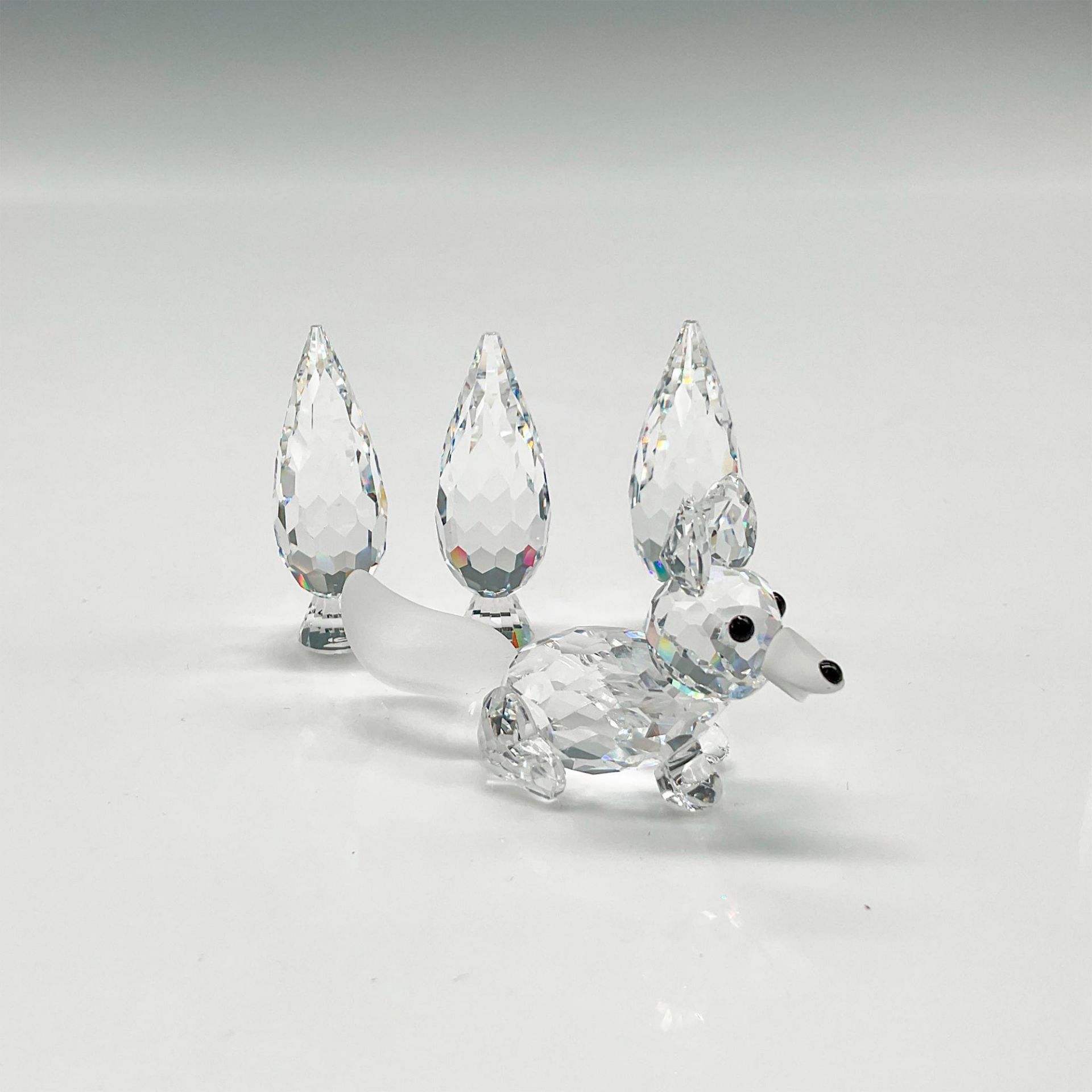 Swarovski Silver Crystal Figurines, Fox + Poplar Trees - Image 2 of 4