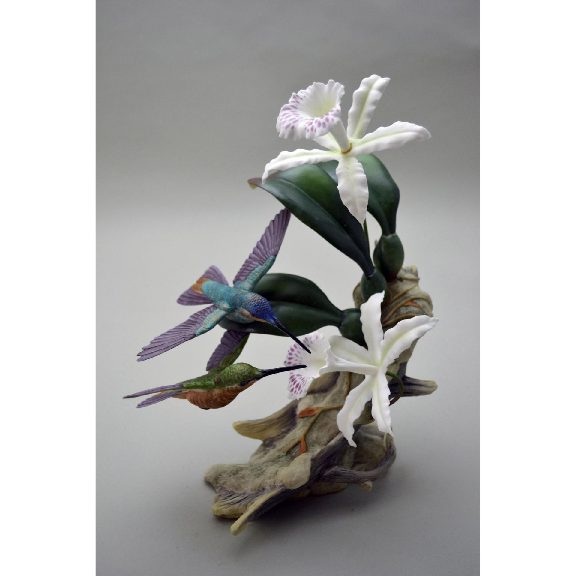 Boehm Porcelain Leadbeaters Brilliant Hummingbirds Sculpture