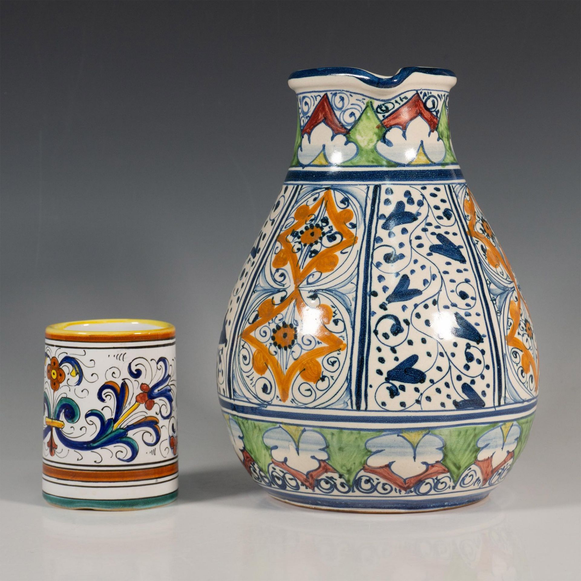 Original Hand-Painted Ceramic Carafe & S. Gimignano Tumbler - Bild 3 aus 5