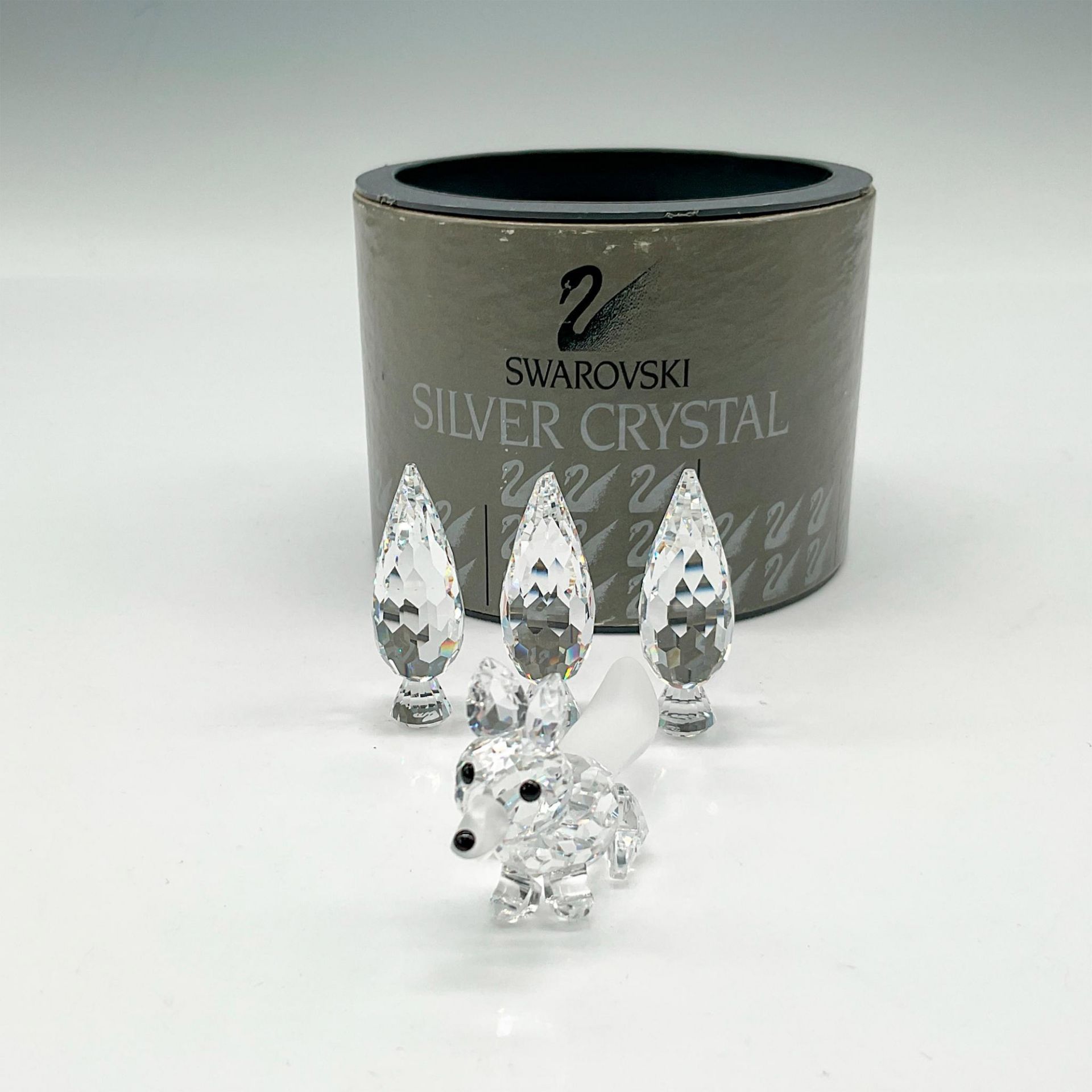 Swarovski Silver Crystal Figurines, Fox + Poplar Trees - Image 4 of 4