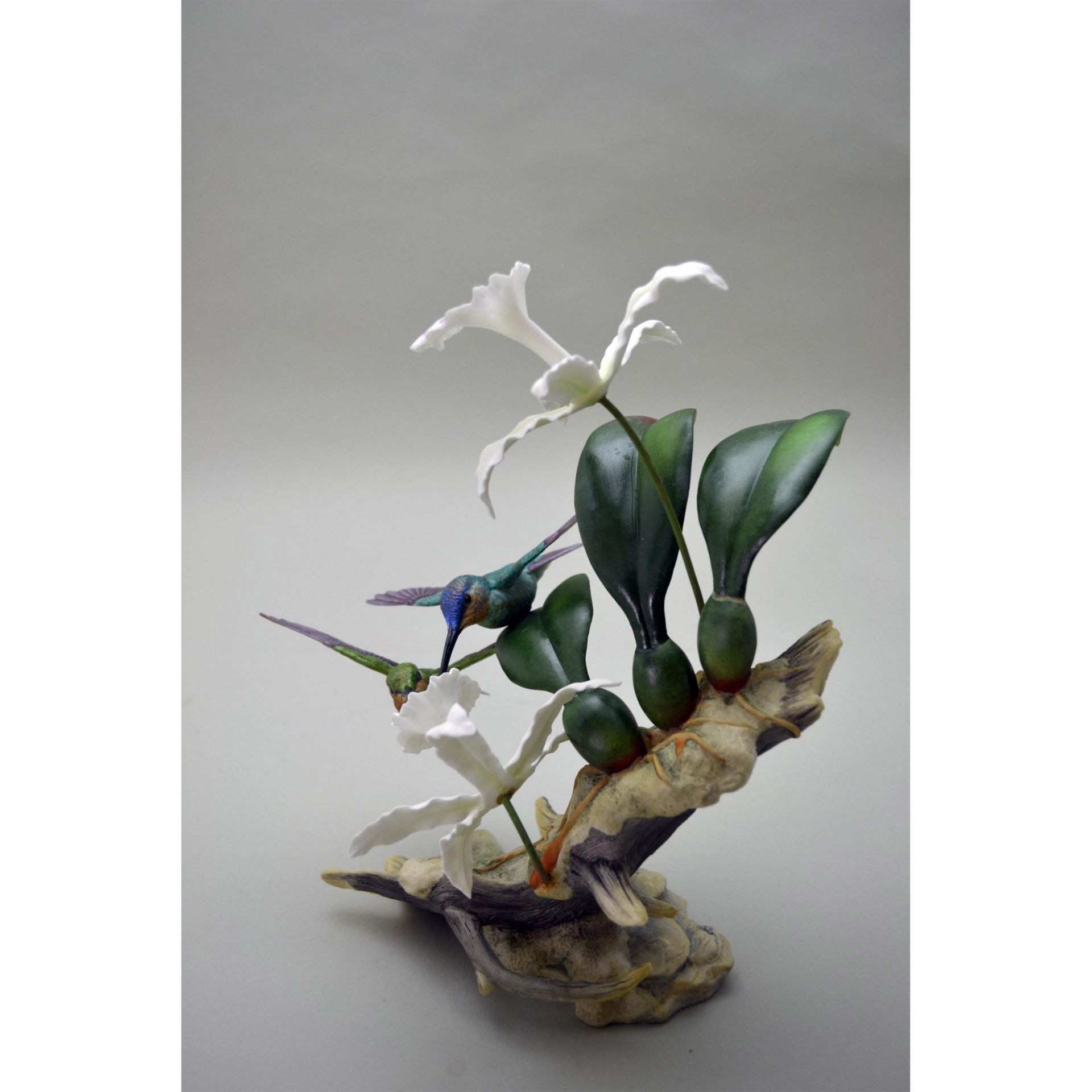 Boehm Porcelain Leadbeaters Brilliant Hummingbirds Sculpture - Image 4 of 6