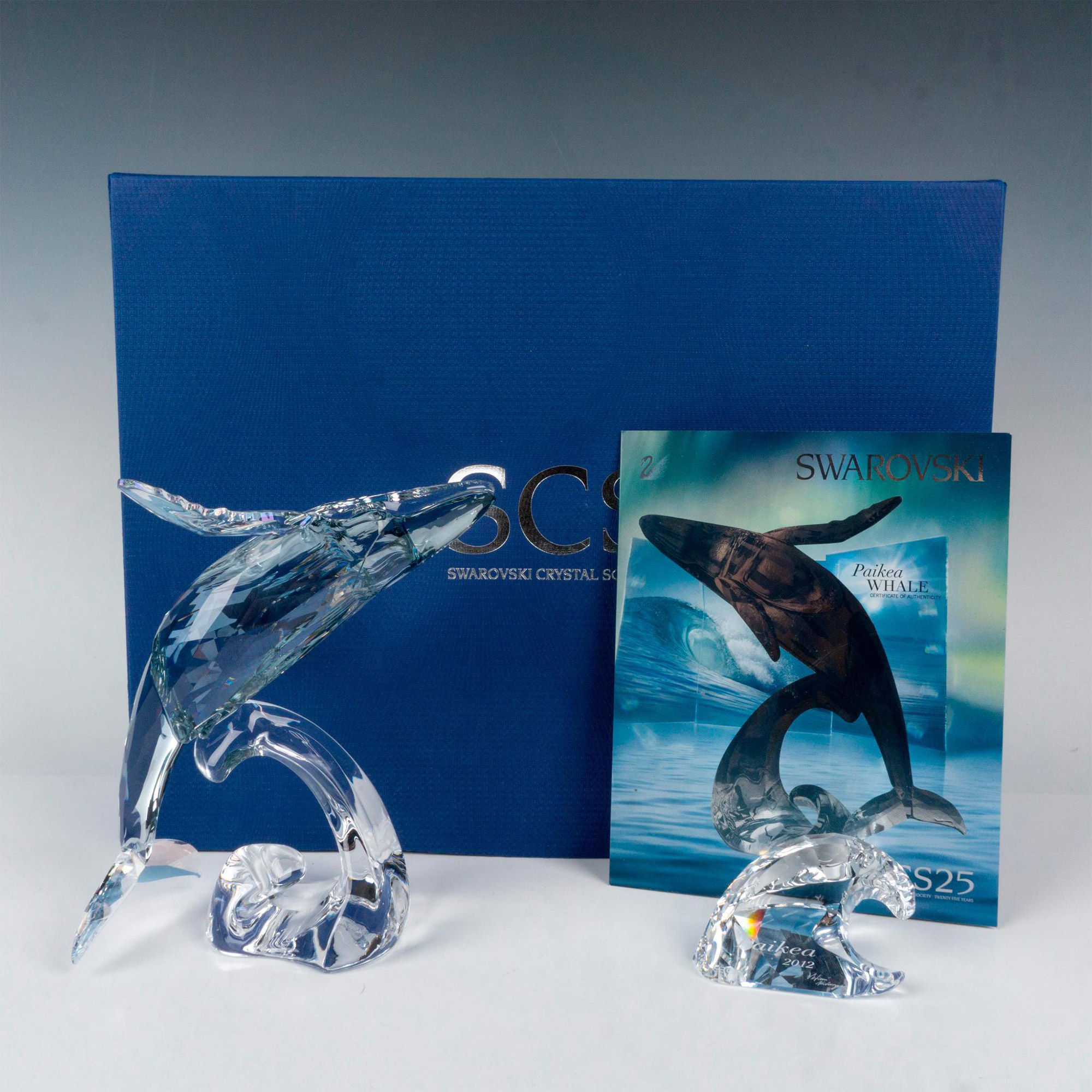 2pc Swarovski Crystal Figurine, Paikea Whale & Plaque - Image 4 of 4