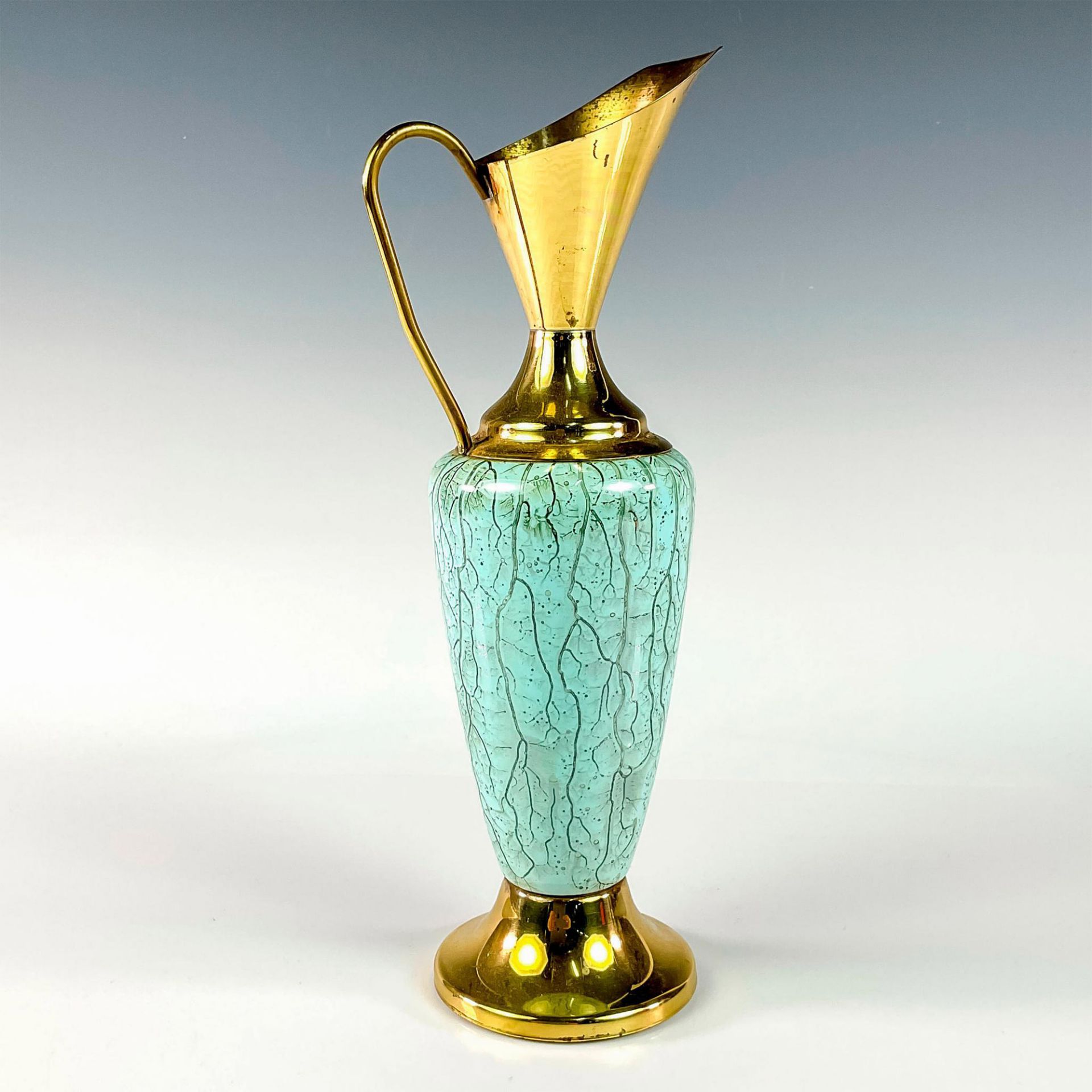 Mid-Century Delft Hand Painted Porcelain Pitcher Ewer Vase - Bild 2 aus 3