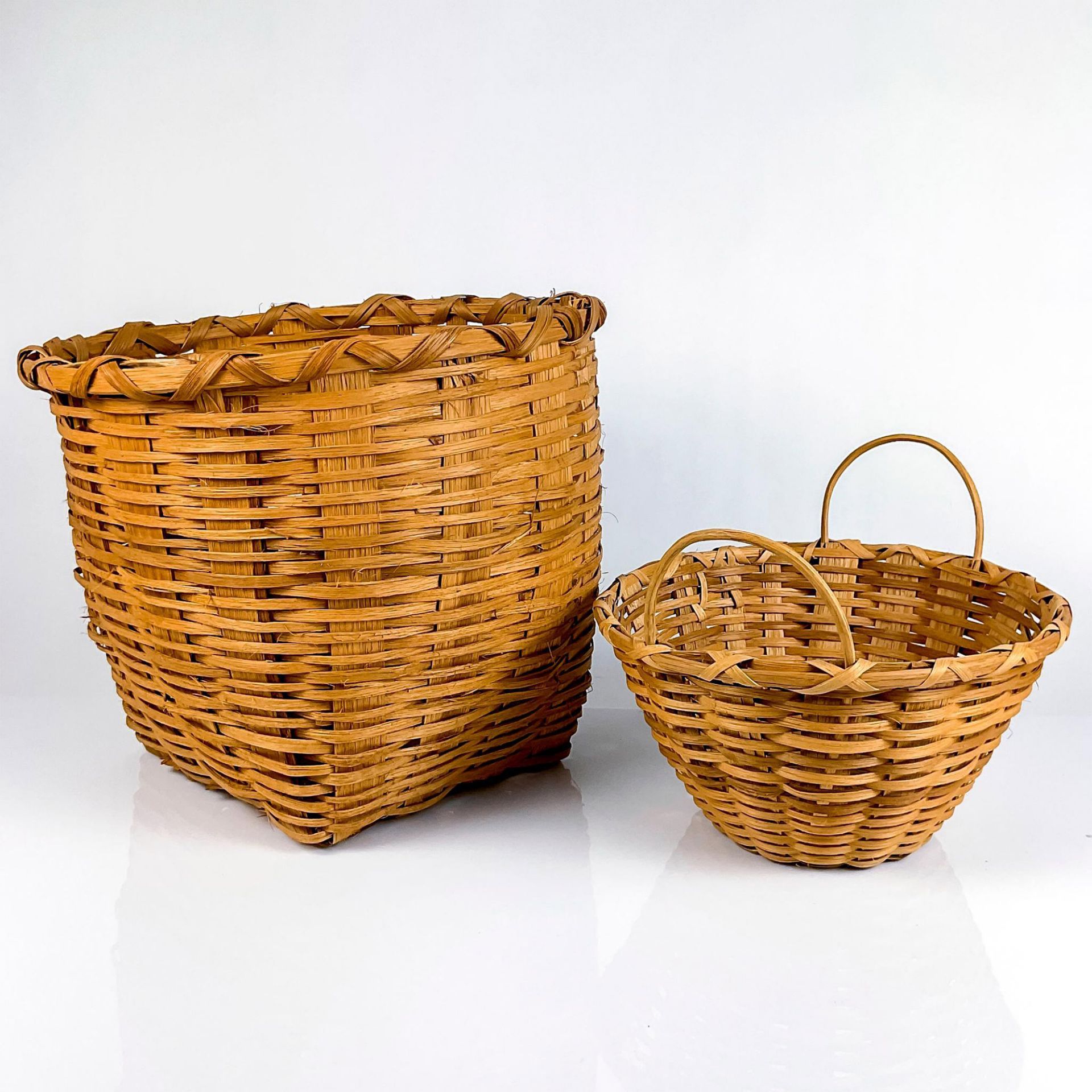 2pc Split Oak Gathering Baskets, By Lucy Cook - Image 2 of 4