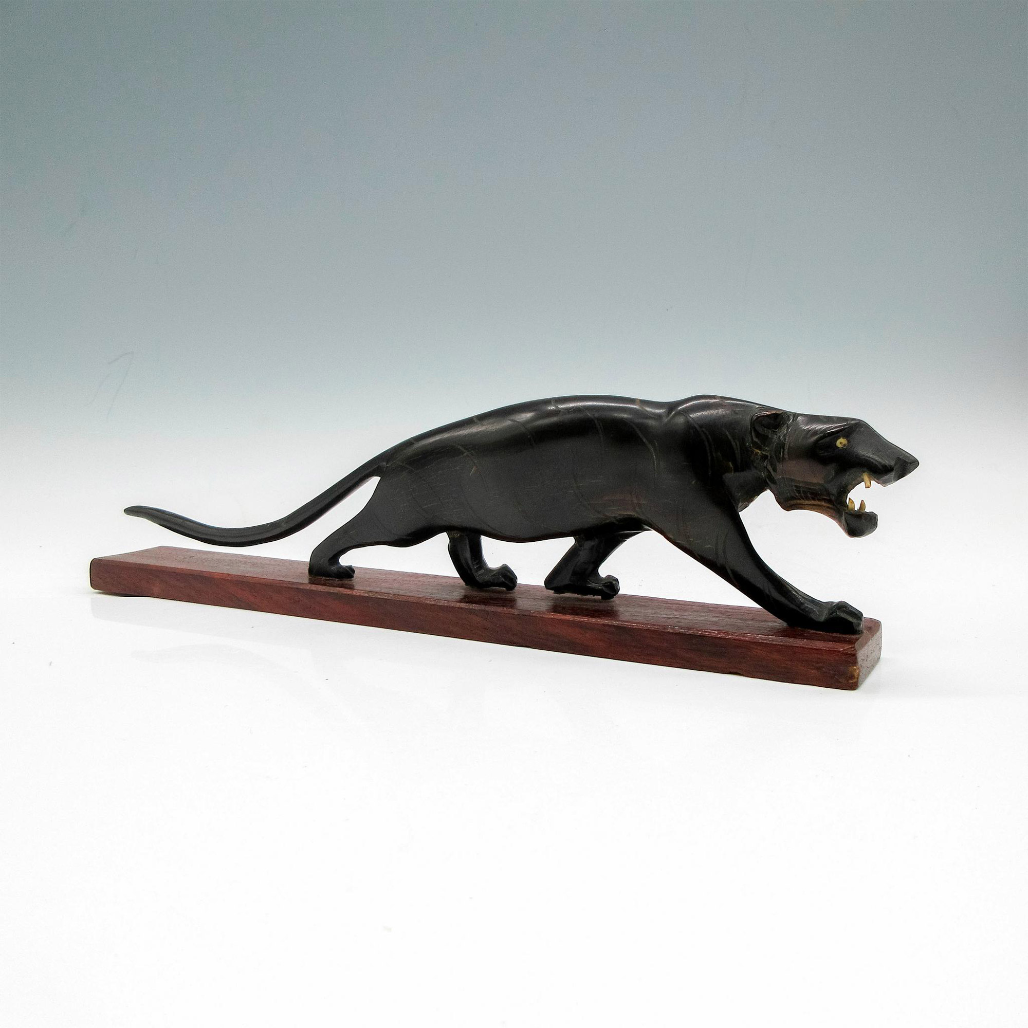 Hand Carved Wood Panther Figurine - Image 2 of 3