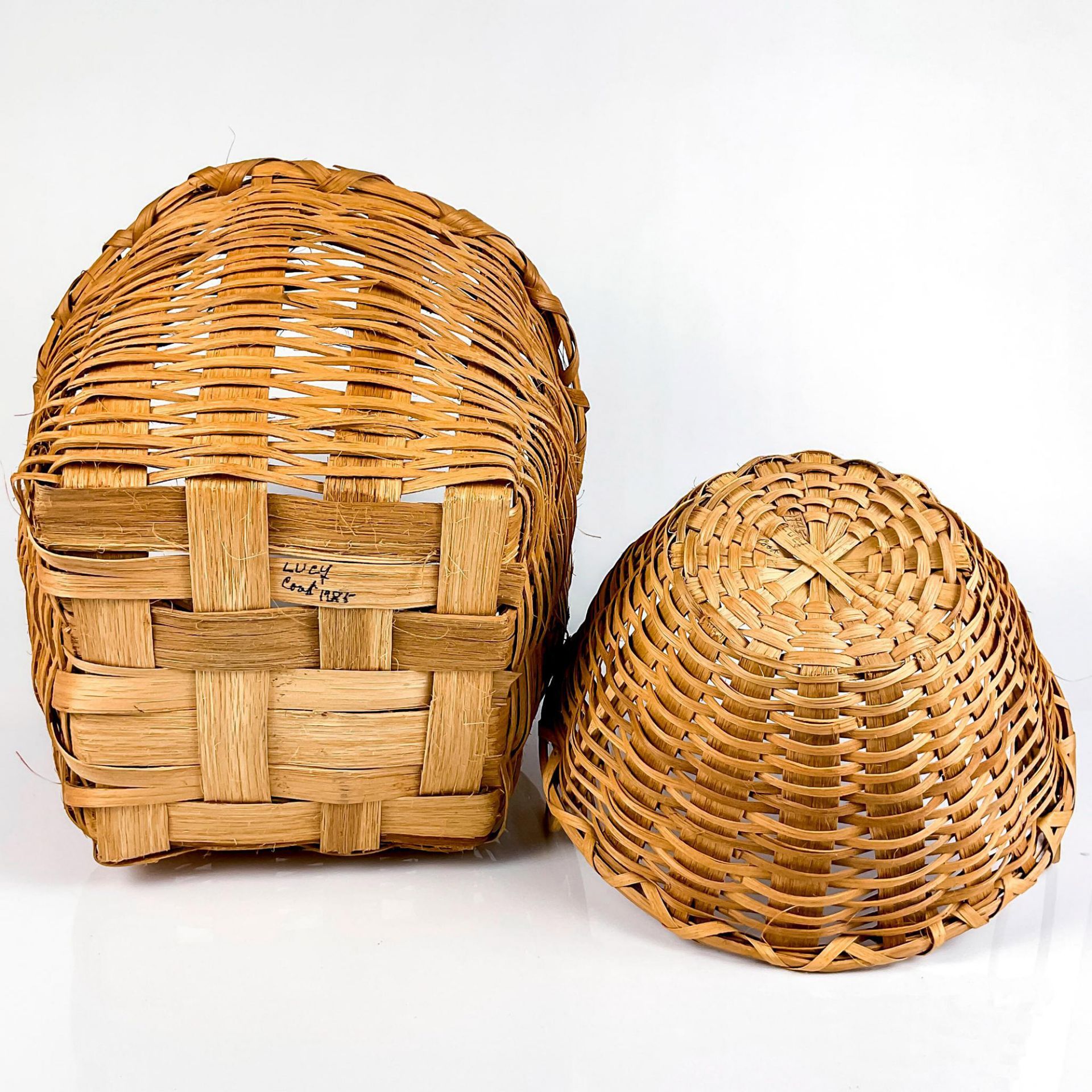 2pc Split Oak Gathering Baskets, By Lucy Cook - Image 4 of 4