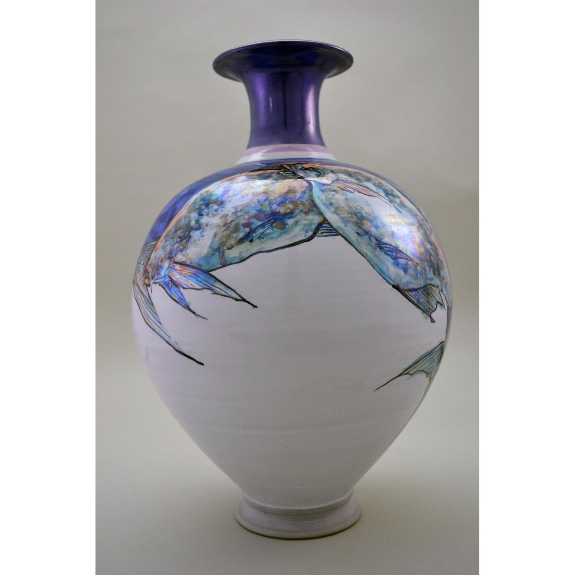 Hawkins Pottery Original Premier Tropical Fish Vase - Image 5 of 5