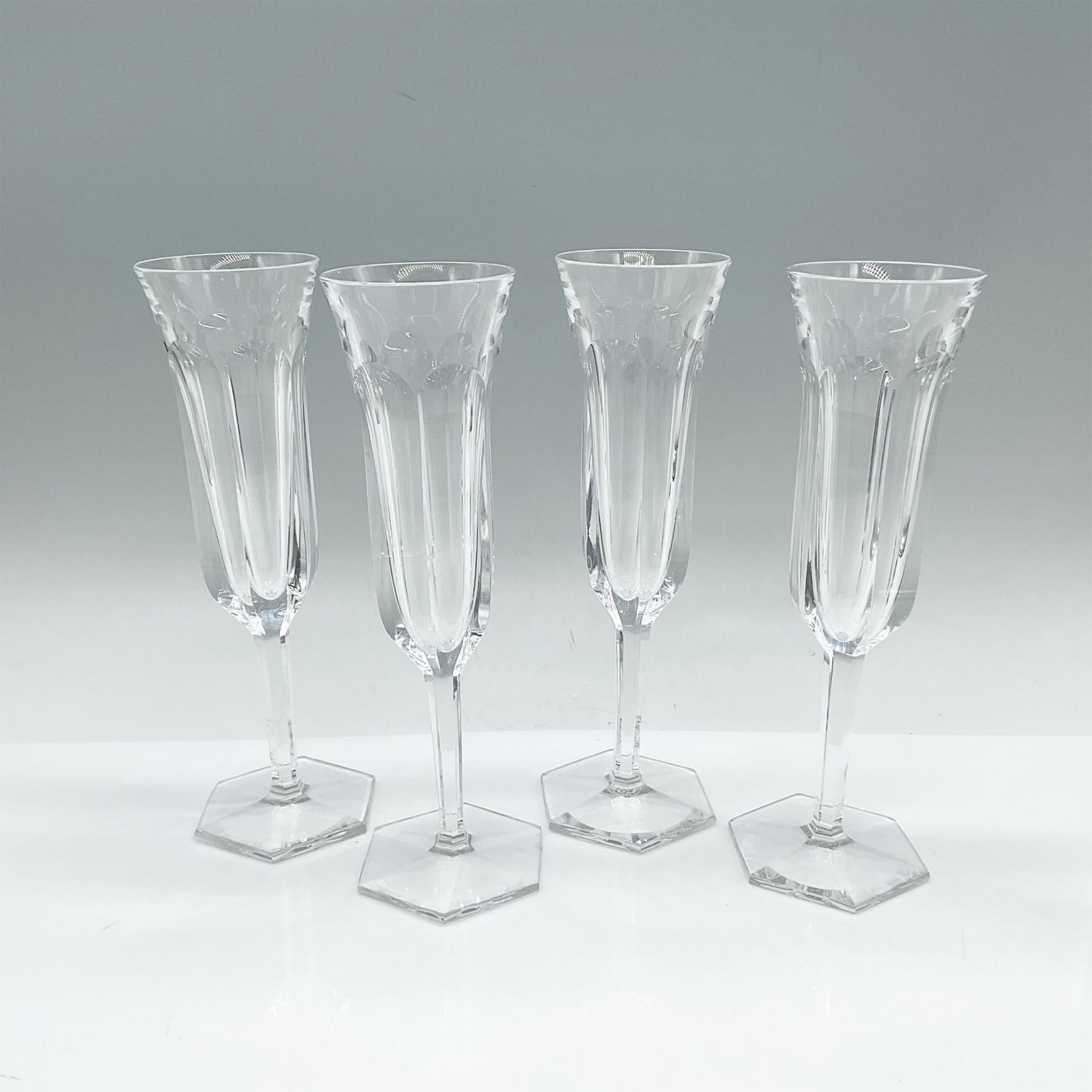 4pc Baccarat Crystal Champagne Glasses, Harcourt-Versailles