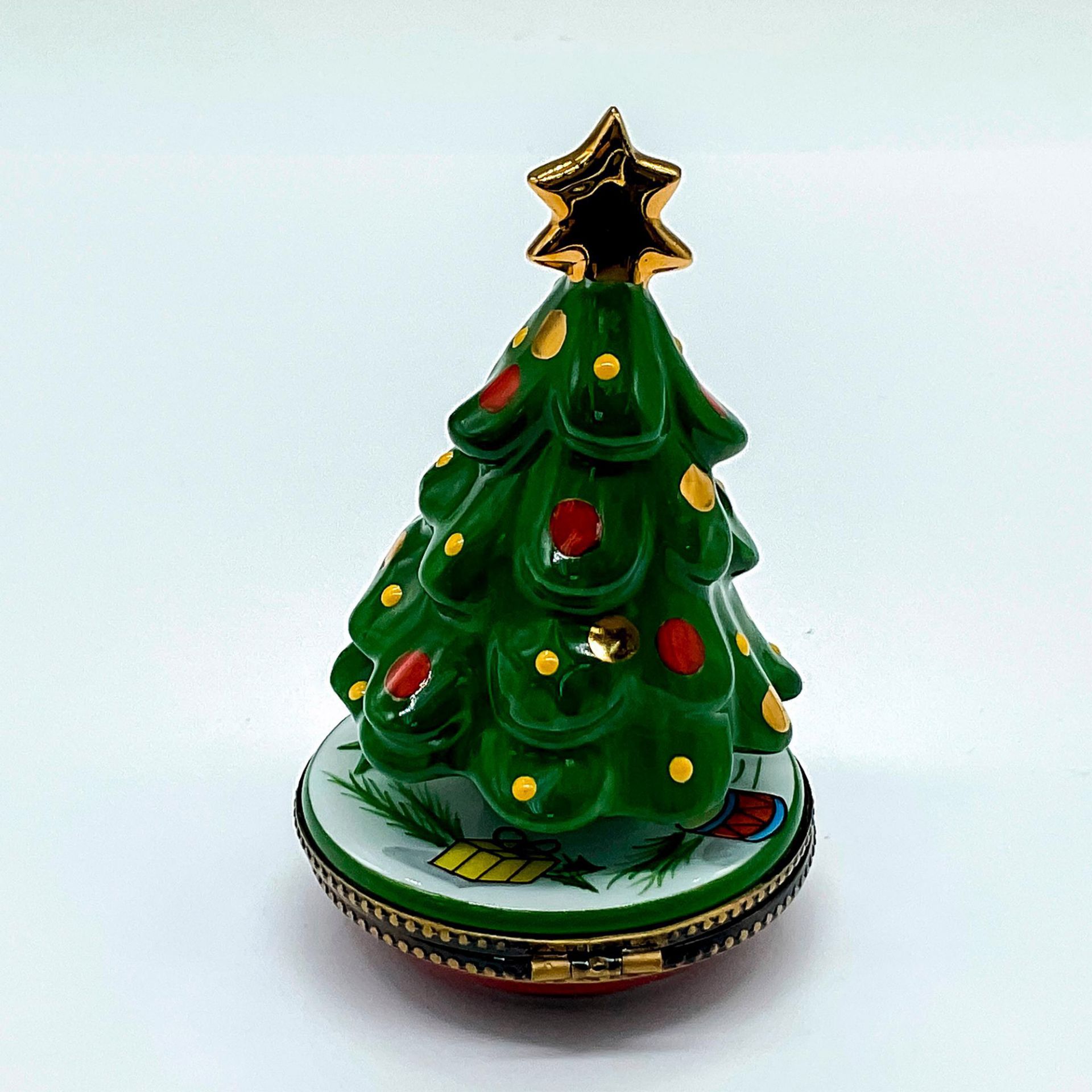 Vintage La Gloriette Limoges Porcelain Christmas Tree Box - Image 3 of 4