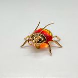 Swarovski Crystal Medium Brooch, Fire Opal Beetle