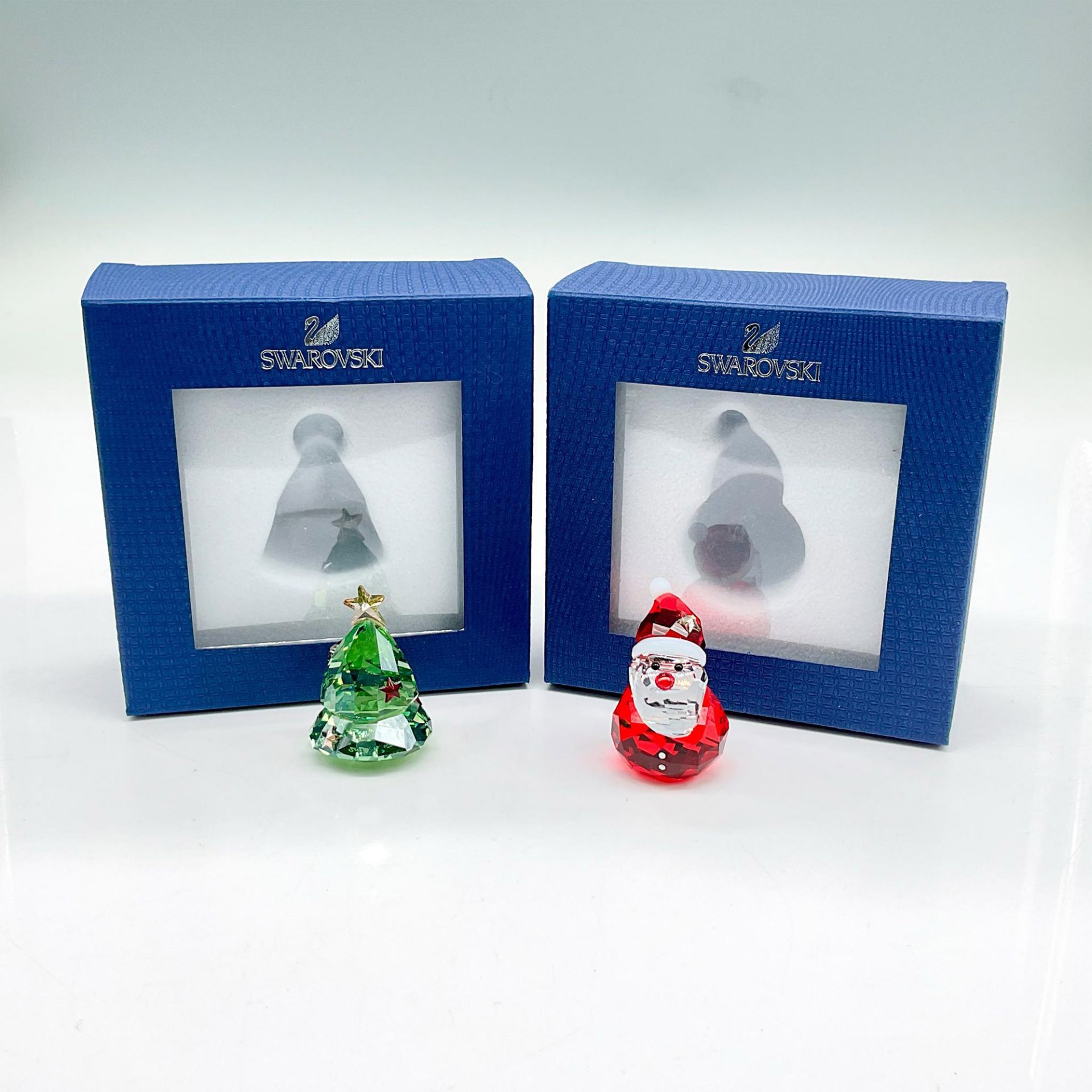 2pc Swarovski Crystal Figurines, Christmas Tree + Santa - Image 4 of 4