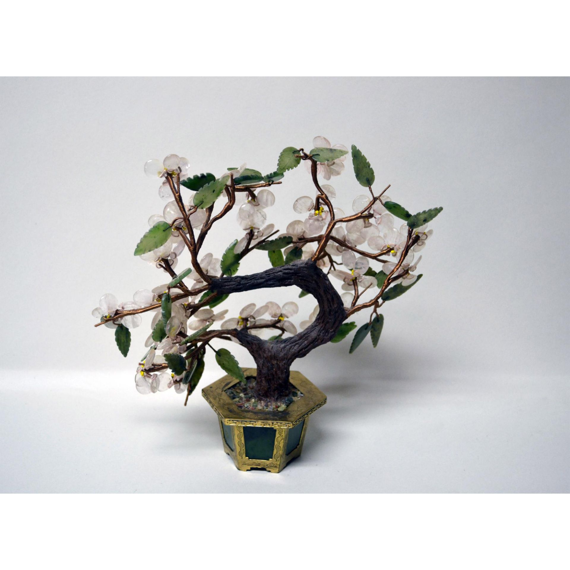 Quartz And Jade Flower Tree Sculpture - Bild 2 aus 4