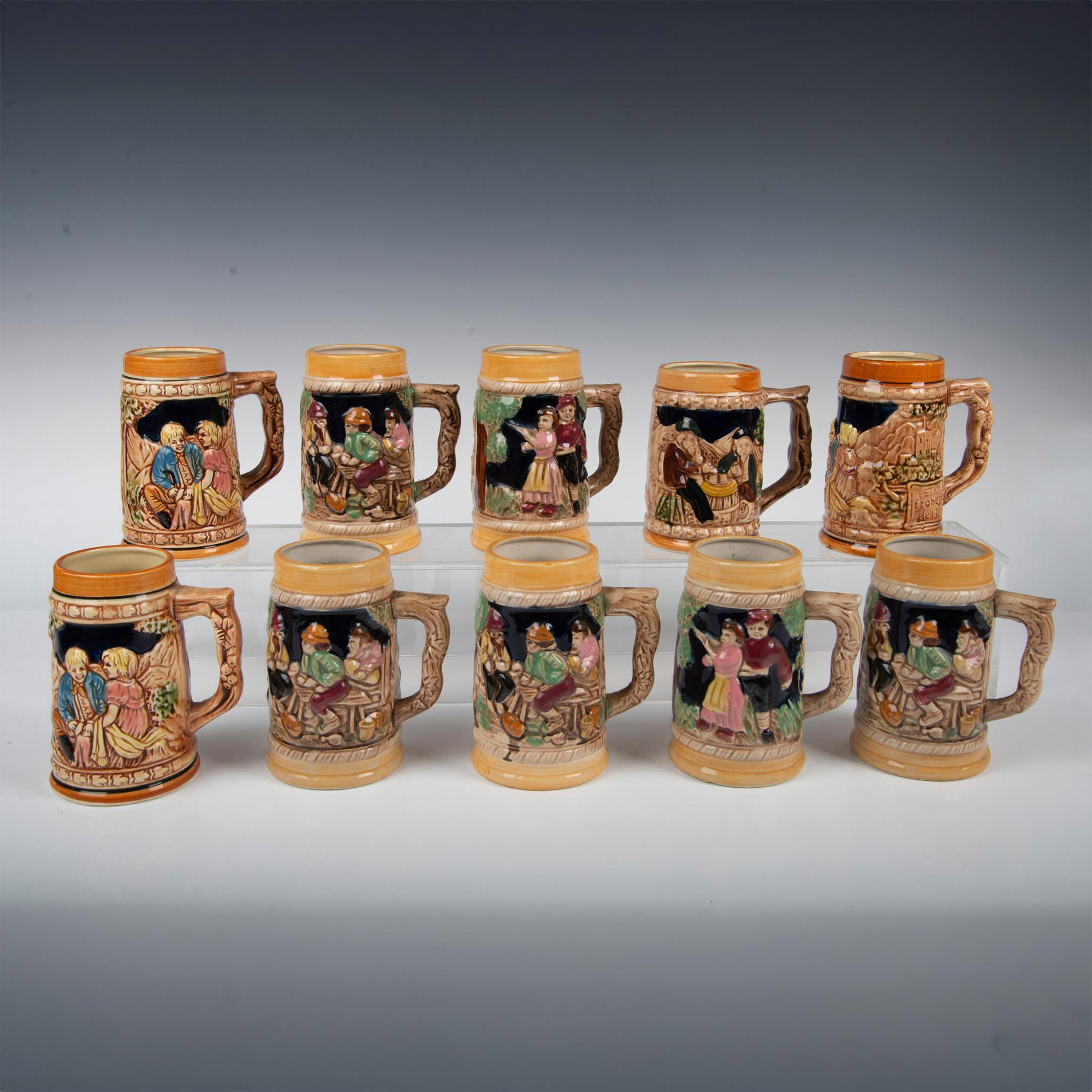 10pc Artmark Japanese German Inspired Beer Steins