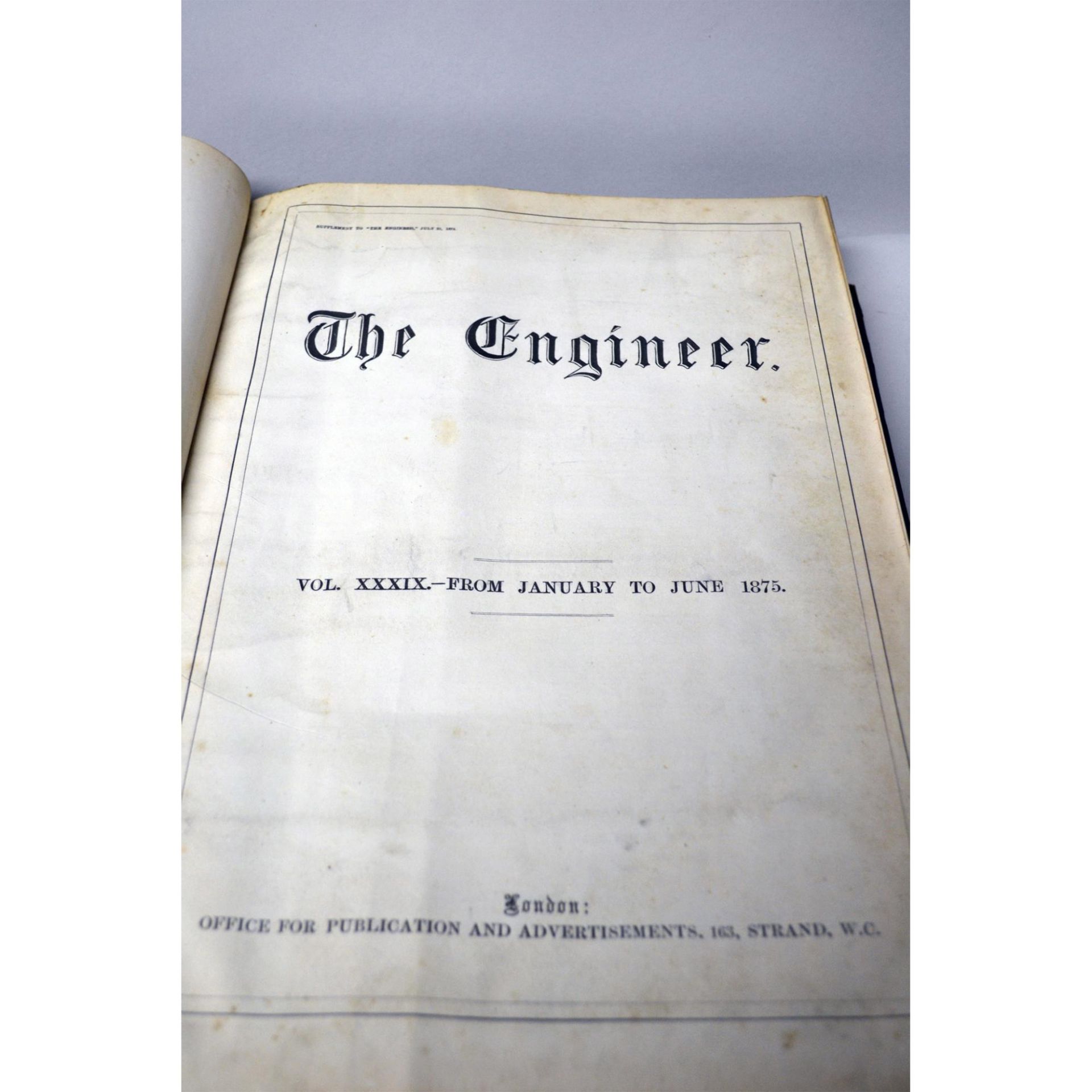 Antique Rare Book, "The Engineer" Circa 1875, Vol. Xxxix, With Engravings - Image 3 of 6