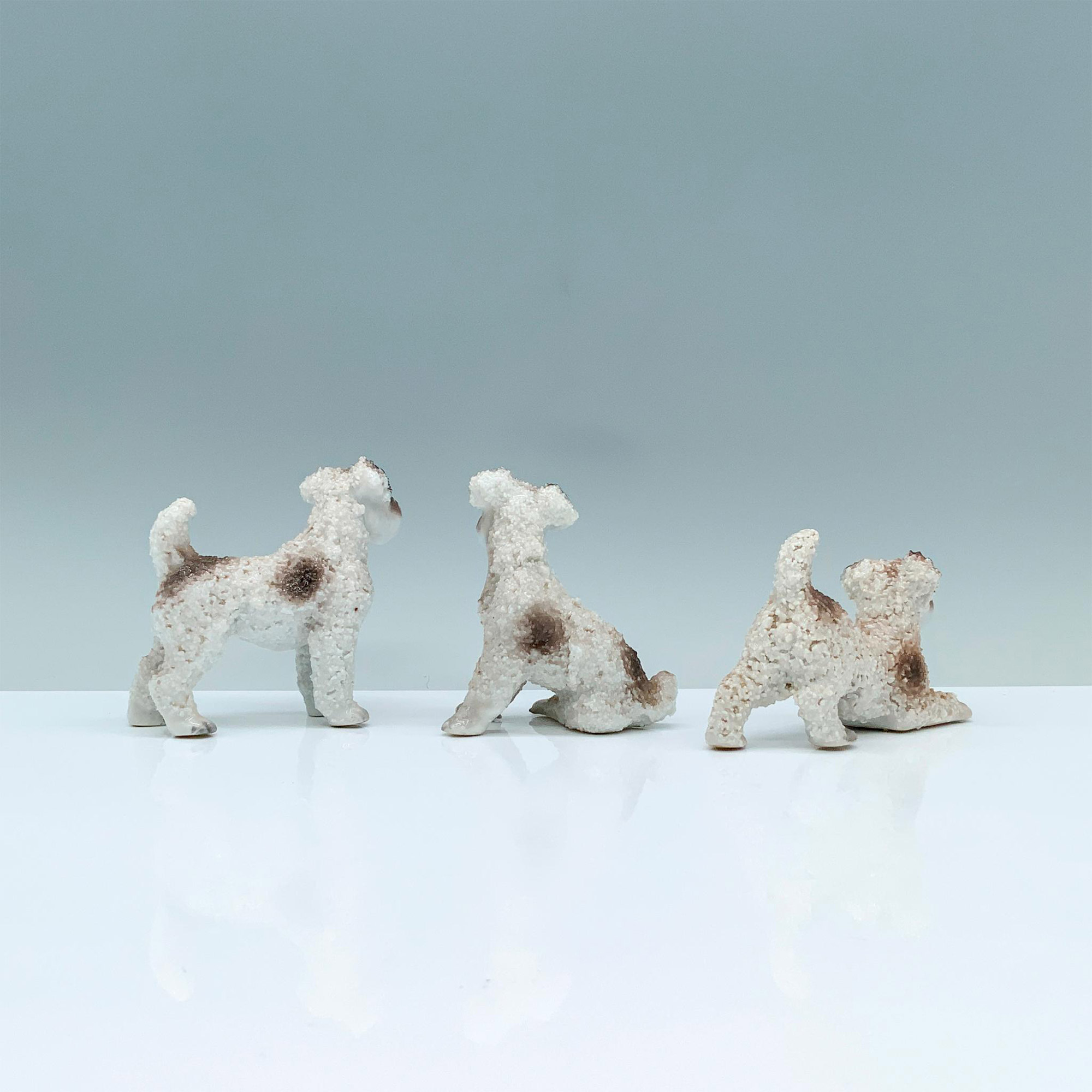 3pc Wire Fox Terrier Ceramic Figurines - Image 2 of 3