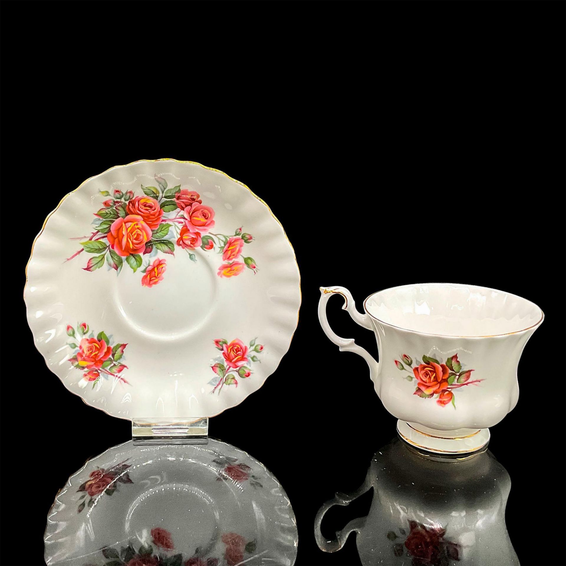 2pc Royal Albert Cup and Saucer, Centennial Rose - Image 2 of 3