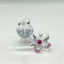 Swarovski Crystal Figurine, Baby Bird with Flower