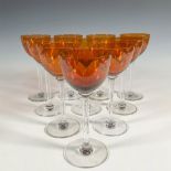 10pc Baccarat Rhine Wine Glasses, Amber