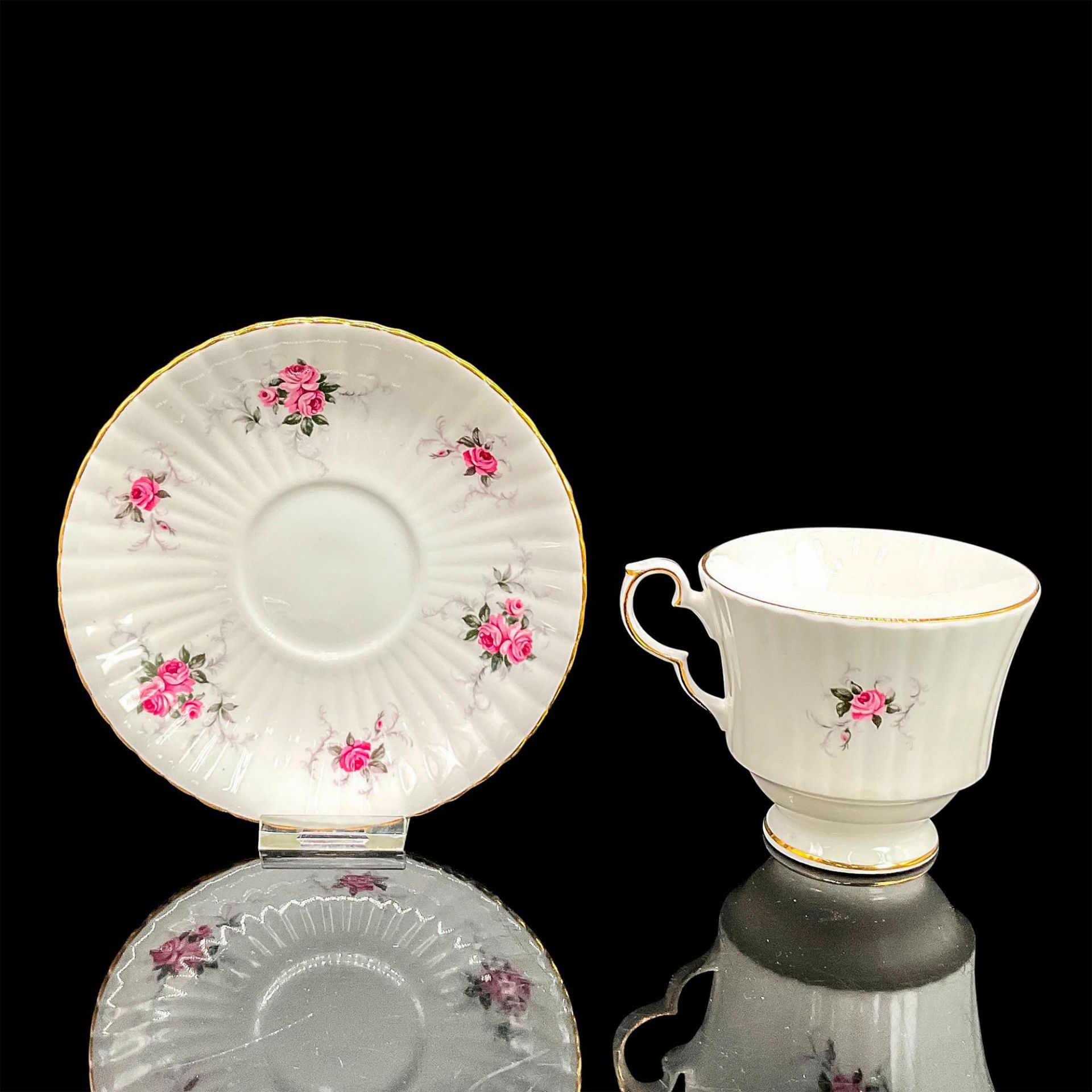 2pc Hammersley Cup + Saucer, Princess House, Windsor Rose - Image 2 of 3