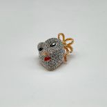 Vintage Swarovski Crystal Mask Brooch