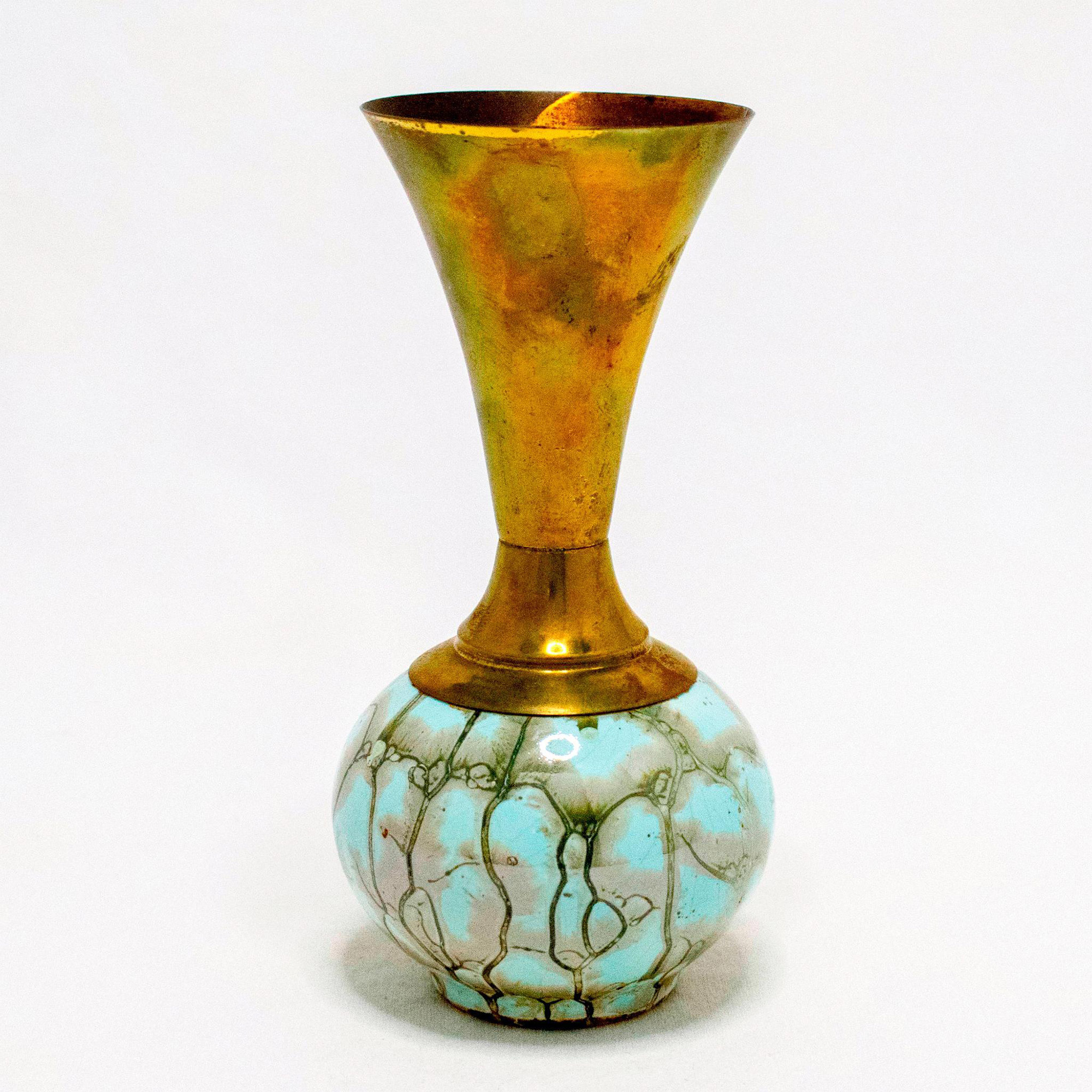 Unusual Delft Vase Mid-Century Modern Lustre Glaze