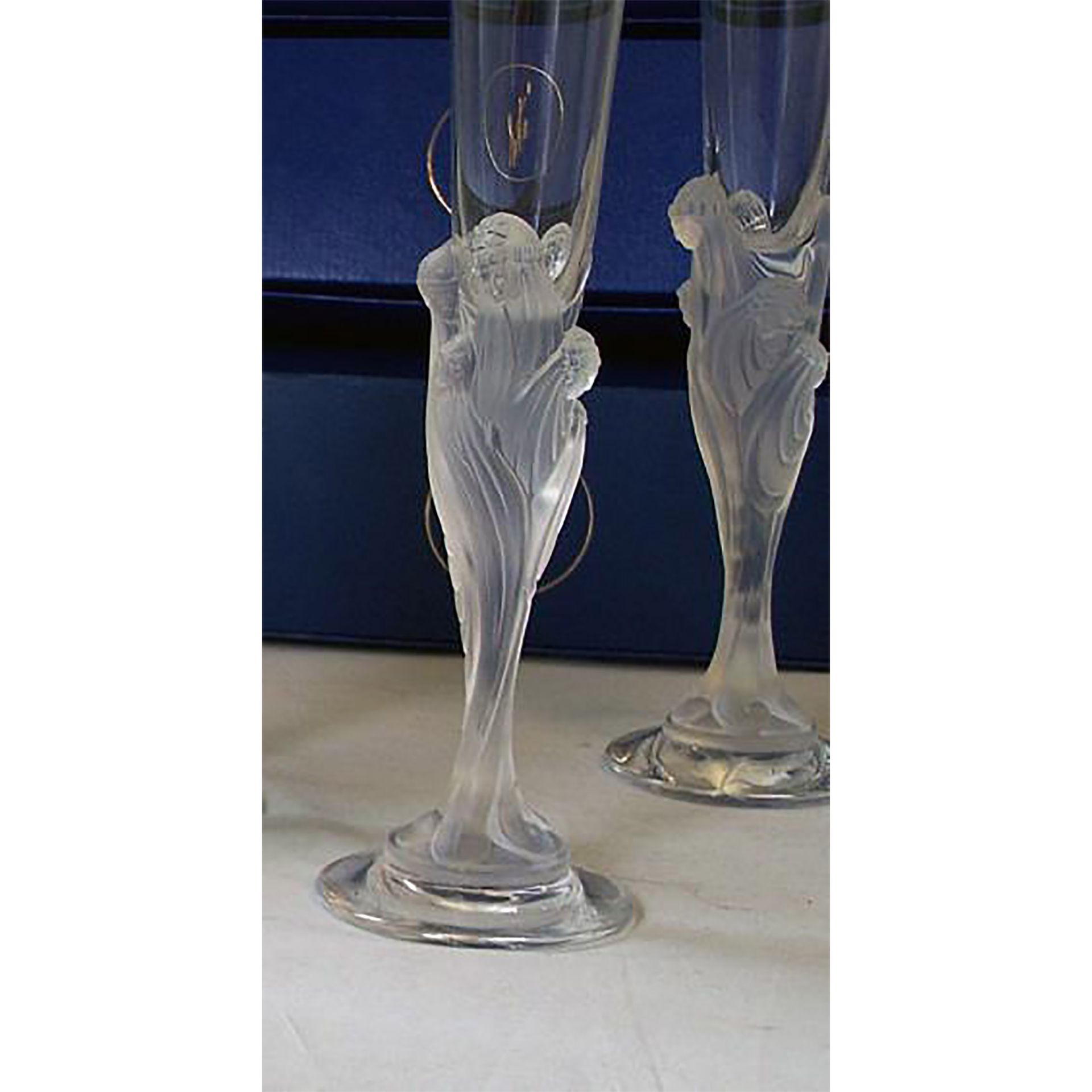 Erte' Majestique Crystal Champagne Flutes, One Pair (2 Pcs) - Image 3 of 4