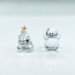 2pc Swarovski Crystal Figurines, Christmas Tree + Angel