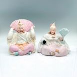 Pair of Porcelain Asian Nodder Head Figurines