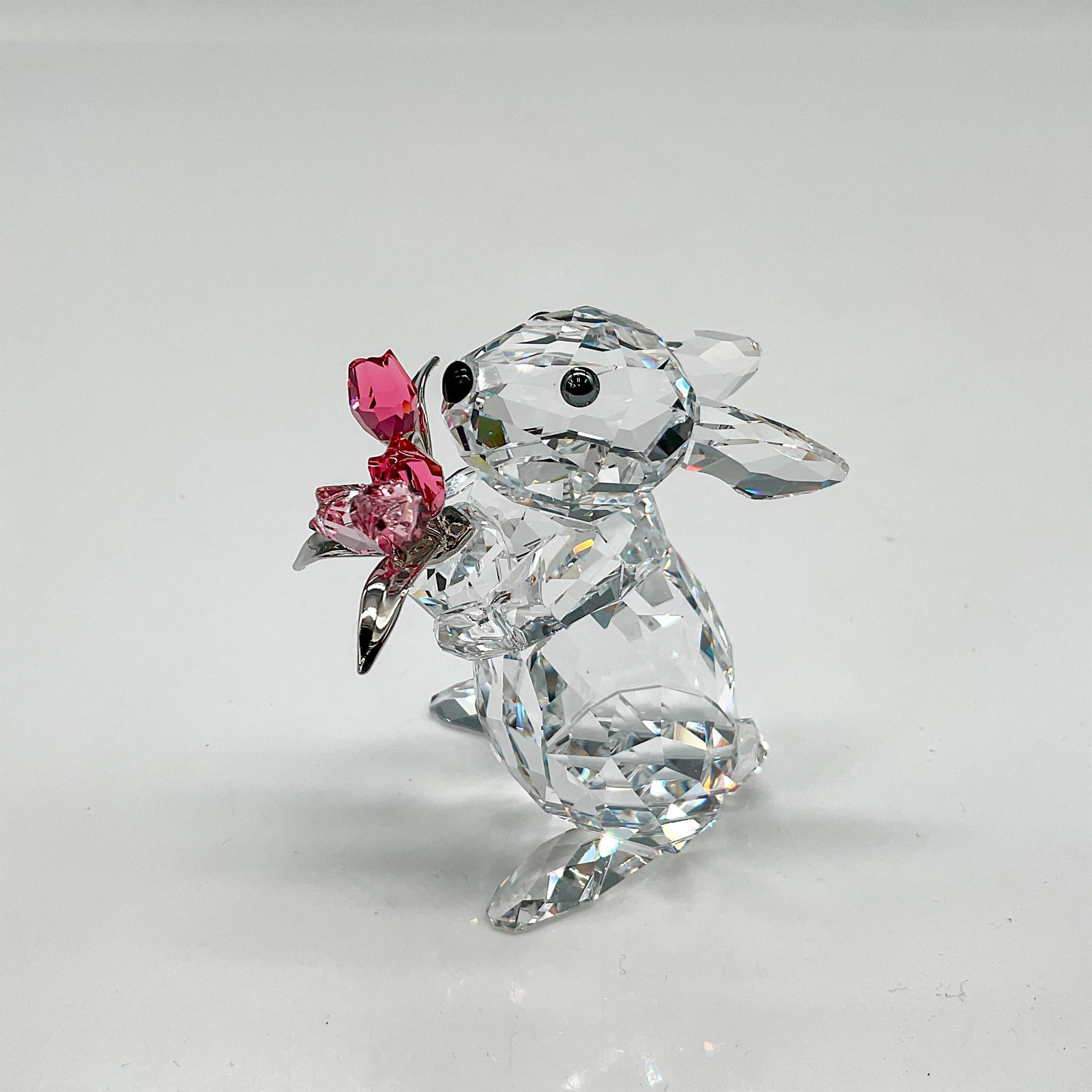 Swarovski Crystal Figurine, Rabbit with Tulips