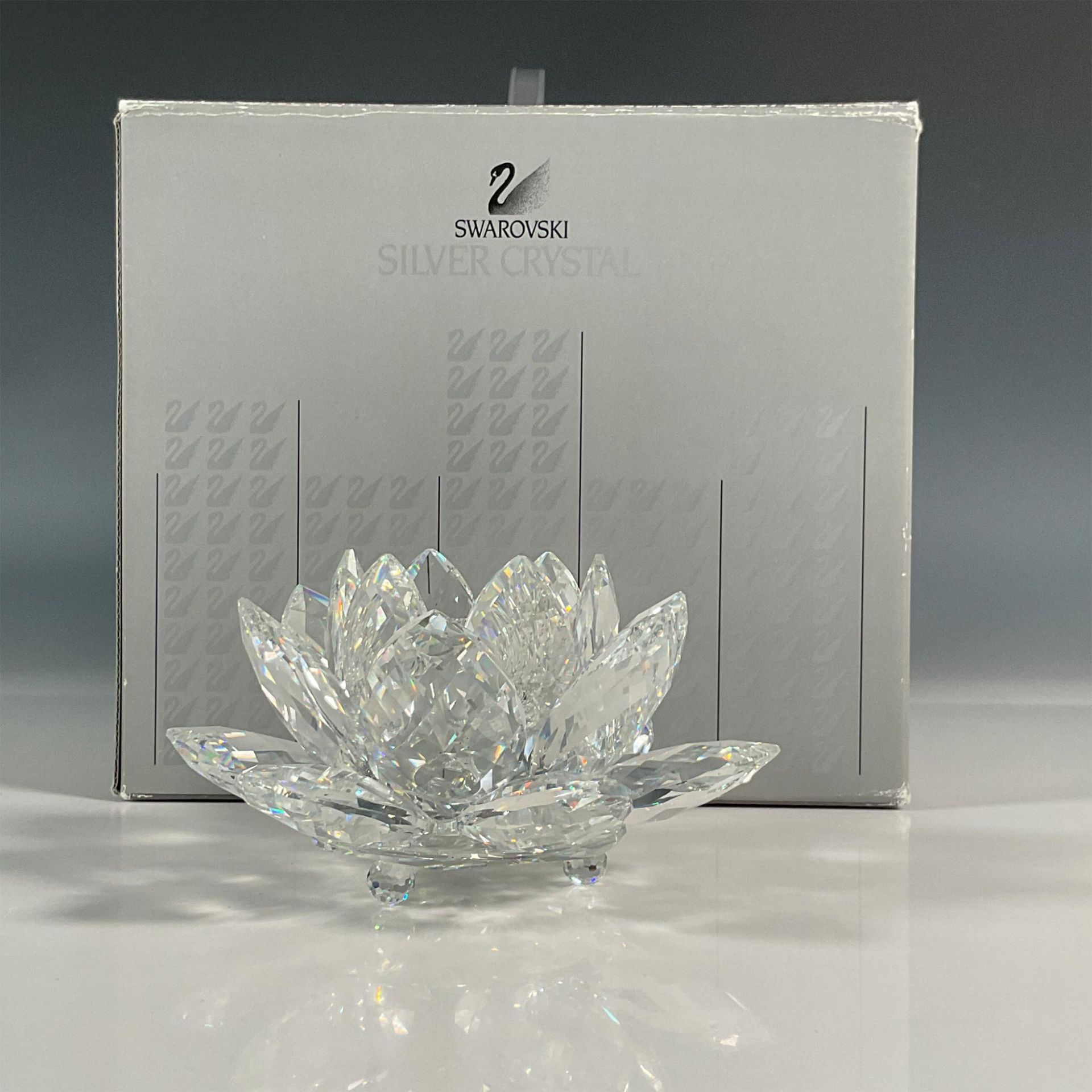 Swarovski Silver Crystal Candle Holder, Waterlily - Image 2 of 5