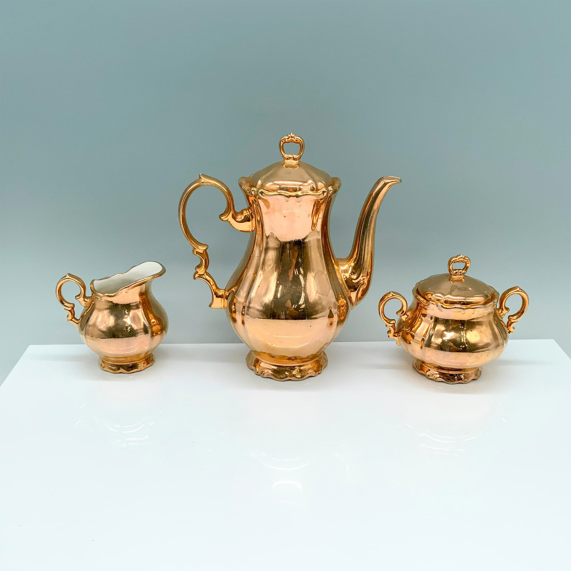 3pc Bavaria Porcelain Teapot, Sugar Jar, and Creamer - Image 2 of 3