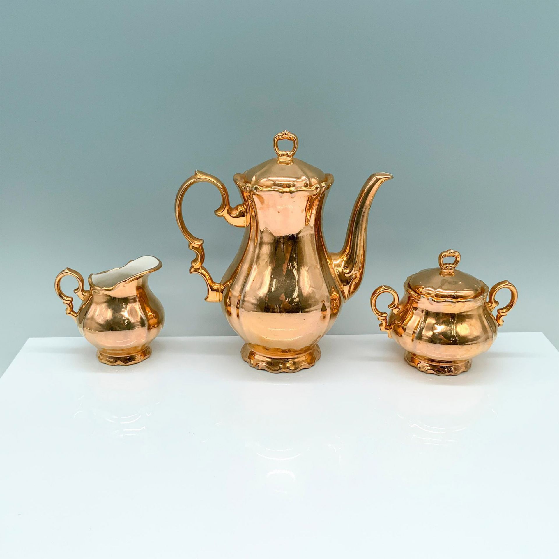 3pc Bavaria Porcelain Teapot, Sugar Jar, and Creamer - Bild 2 aus 3