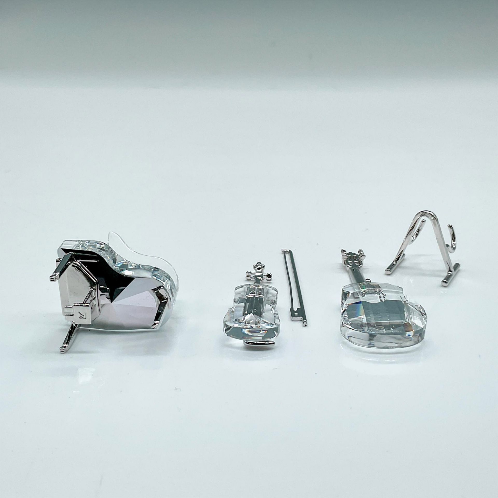 4pc Swarovski Crystal Figurines, Musical Instruments + Pin - Bild 4 aus 6