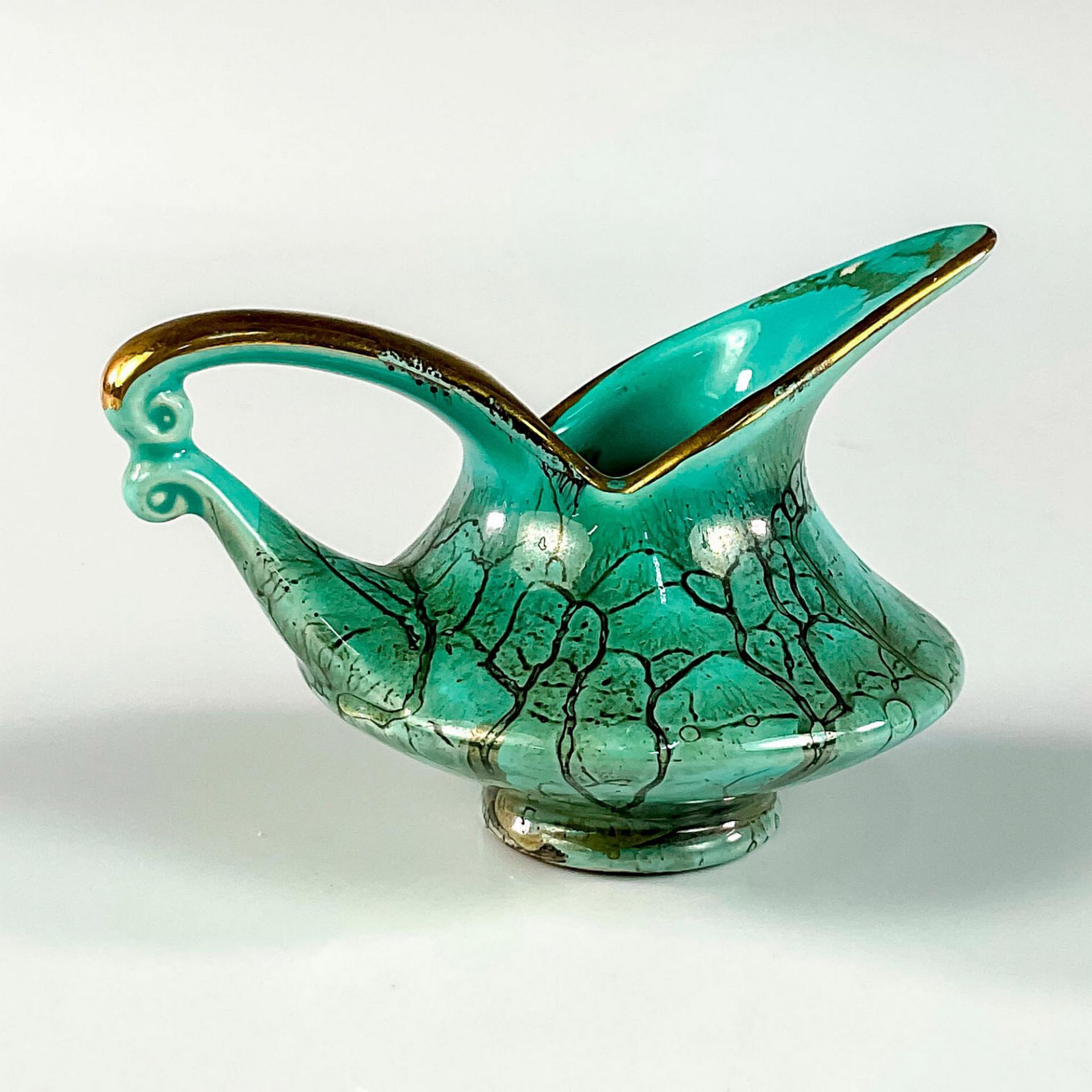 Mid-Century Delft Hand Painted Porcelain Pitcher Shaped Vase - Bild 2 aus 3