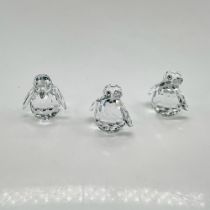 3pc Swarovski Crystal Figurines, Chick Penguins