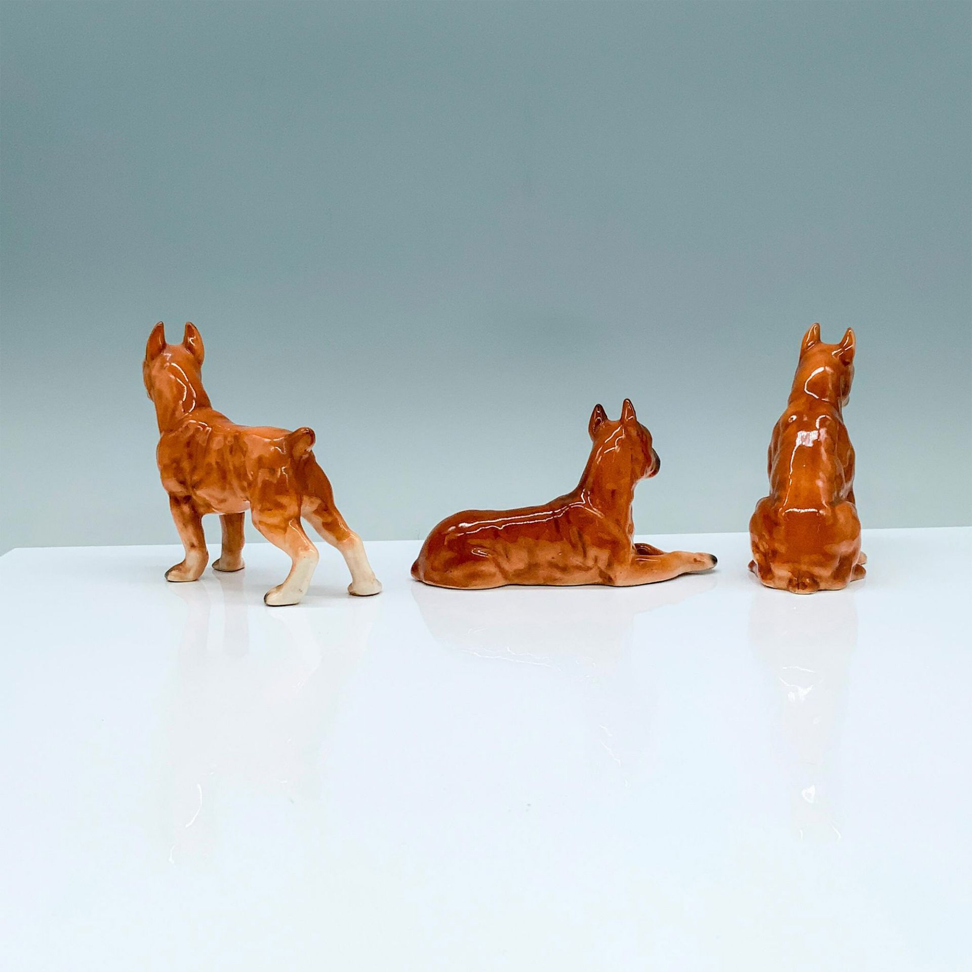 3pc Bullmastiff Ceramic Figurines - Image 2 of 3