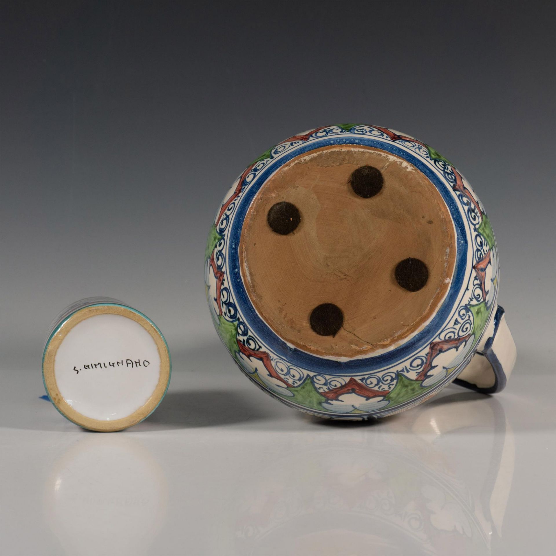 Original Hand-Painted Ceramic Carafe & S. Gimignano Tumbler - Bild 5 aus 5