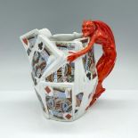 Royal Bayreuth Porcelain Pitcher, Devil and Cards