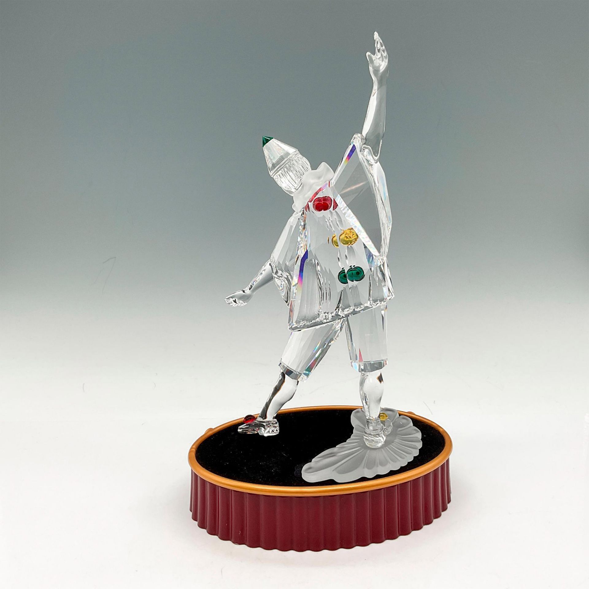 2pc Swarovski Crystal Figurine, Masquerade Pierrot + Base - Image 2 of 4