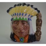 Royal Doulton Porcelain North American Indian Large Toby Mug, 1966, D6786