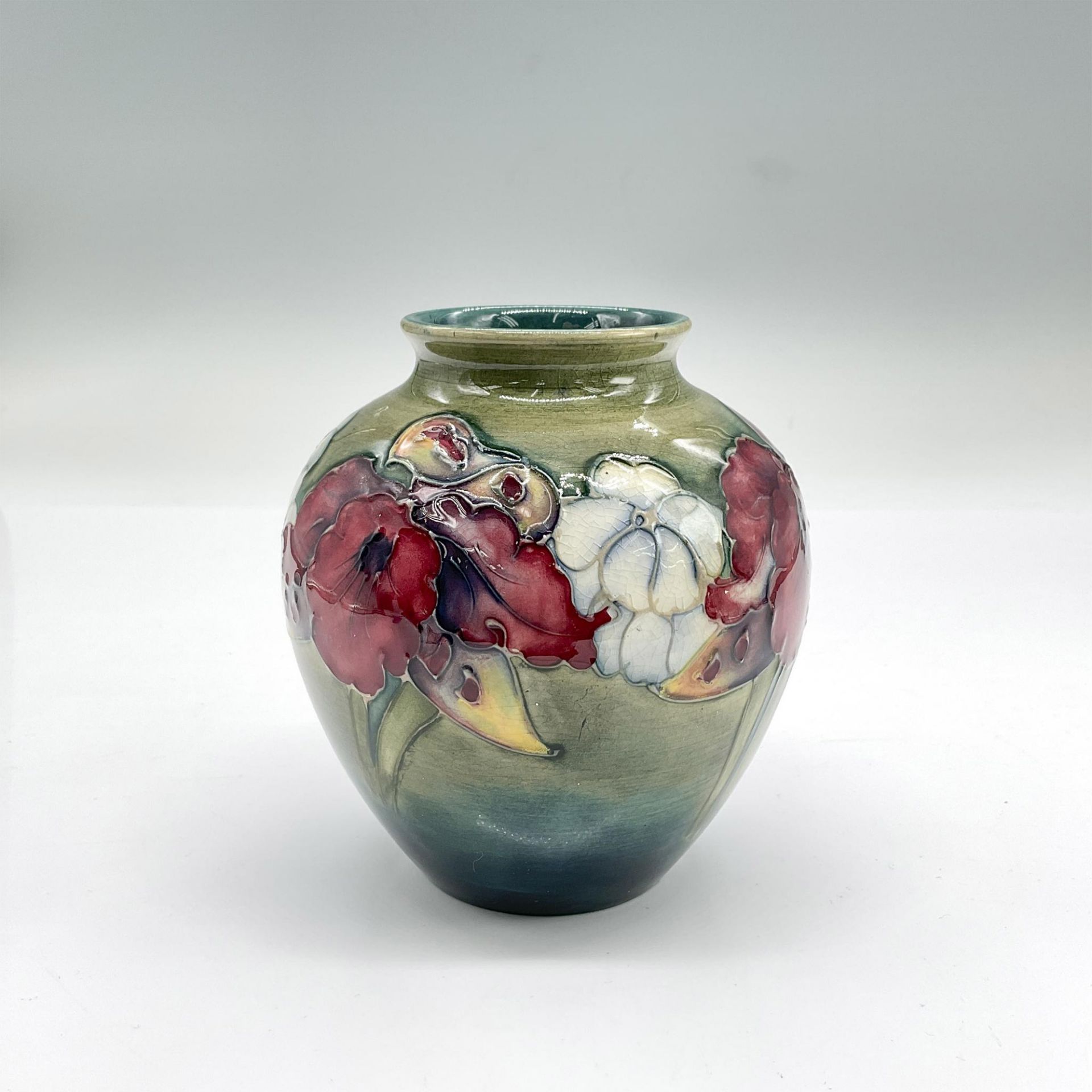 Moorcroft Pottery Small Vase, Colorful Flowers - Image 2 of 3