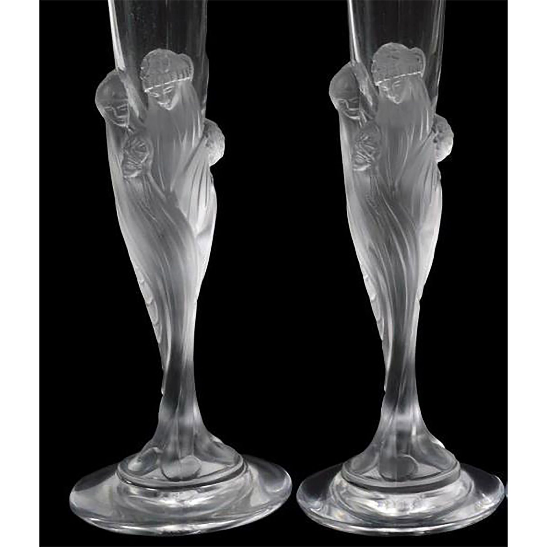 Erte' Majestique Crystal Champagne Flutes, One Pair (2 Pcs) - Image 4 of 4