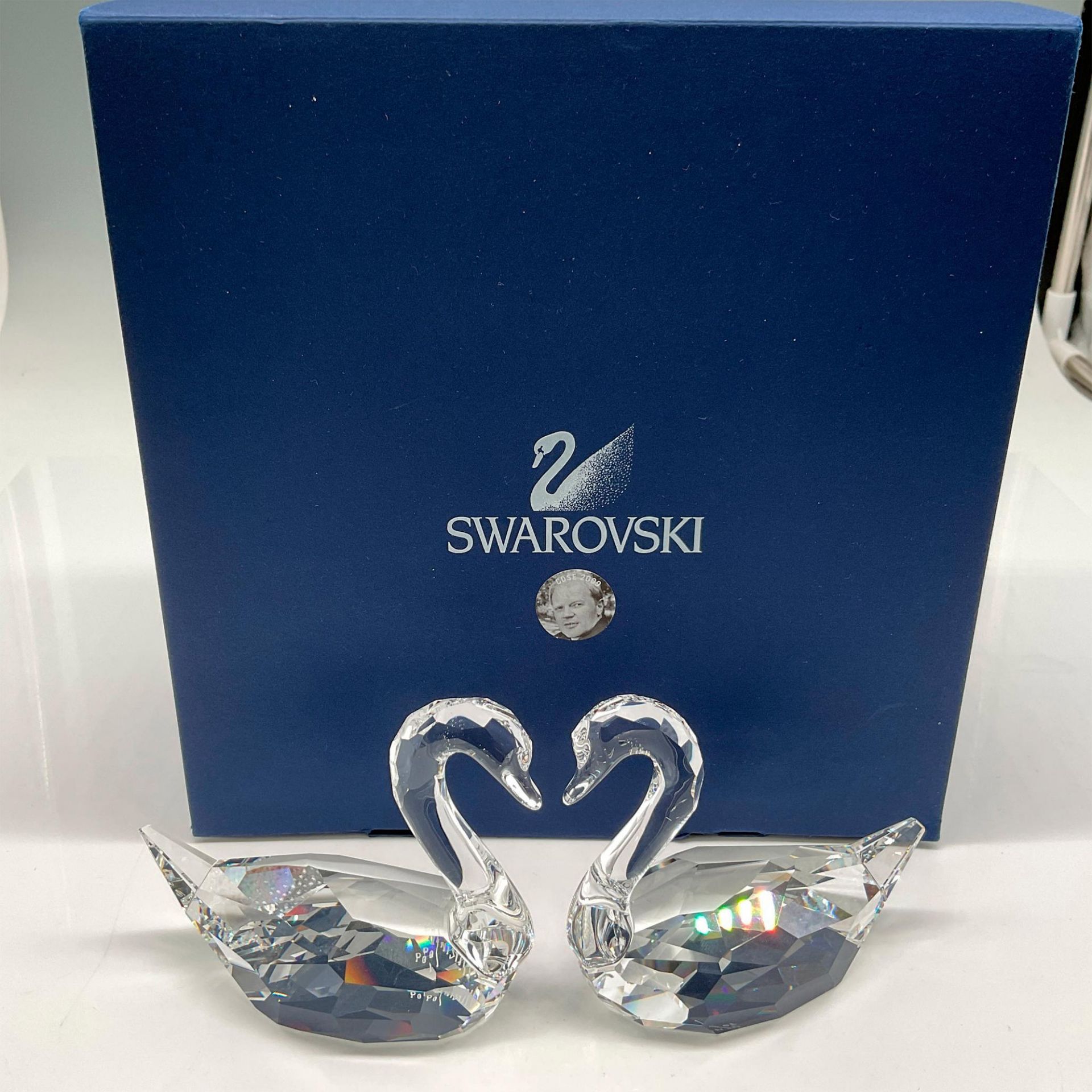 Swarovski Crystal Figurines, Signed, Flirting Swans - Image 4 of 4