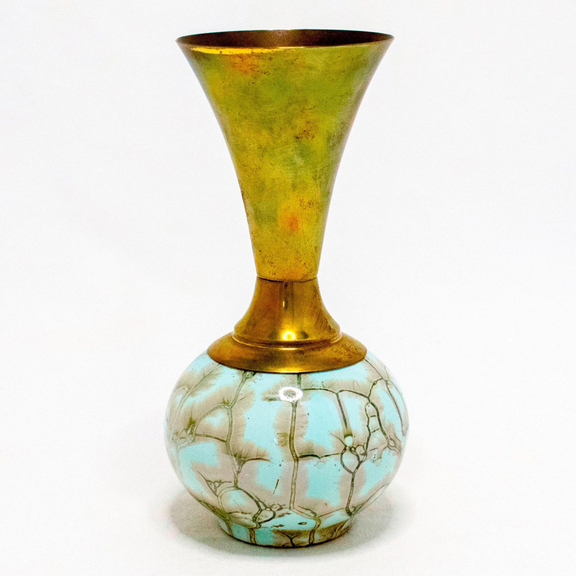 Unusual Delft Vase Mid-Century Modern Lustre Glaze - Image 2 of 5